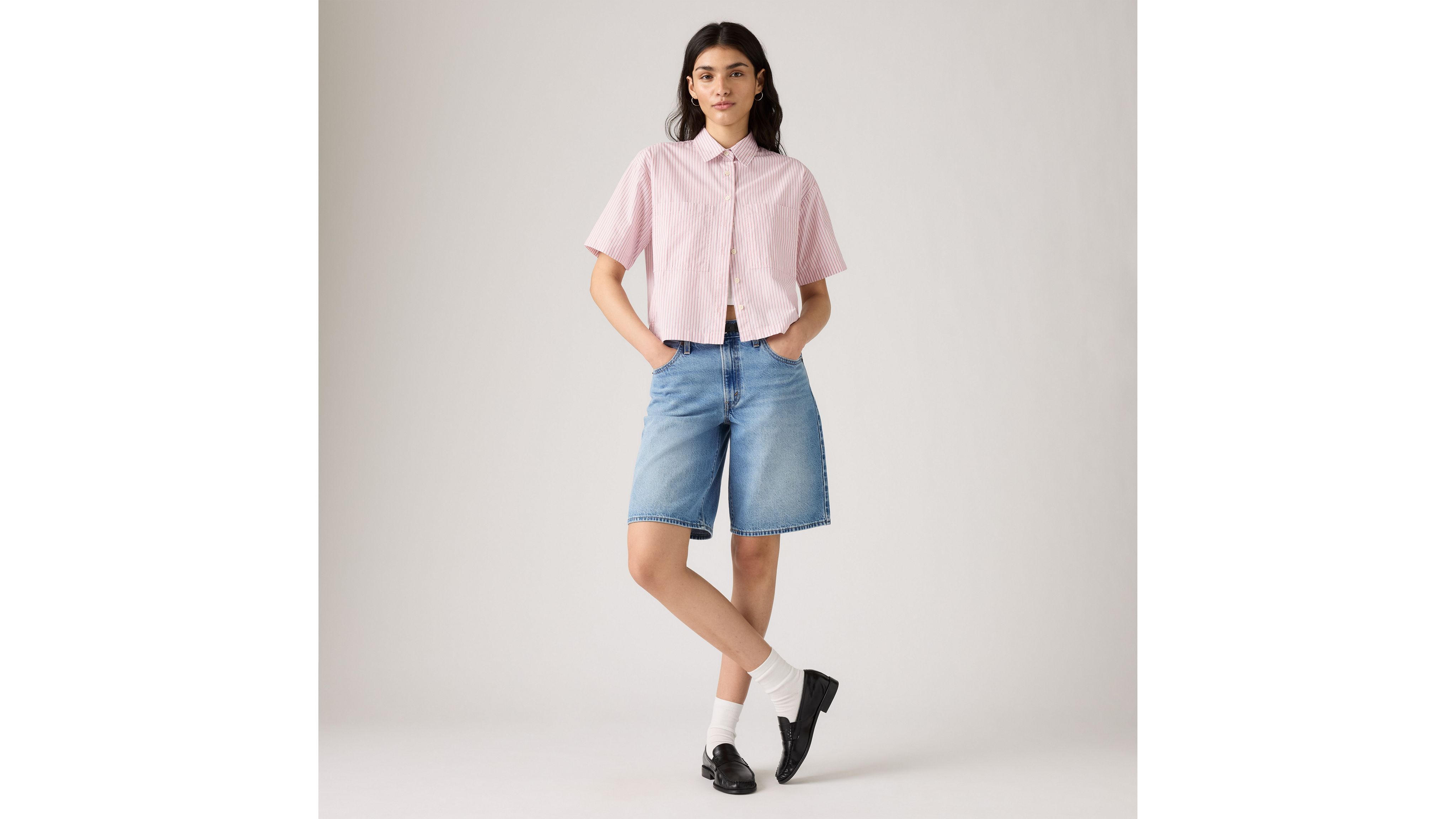 Harlie Short-Sleeve Cropped Shirt 1