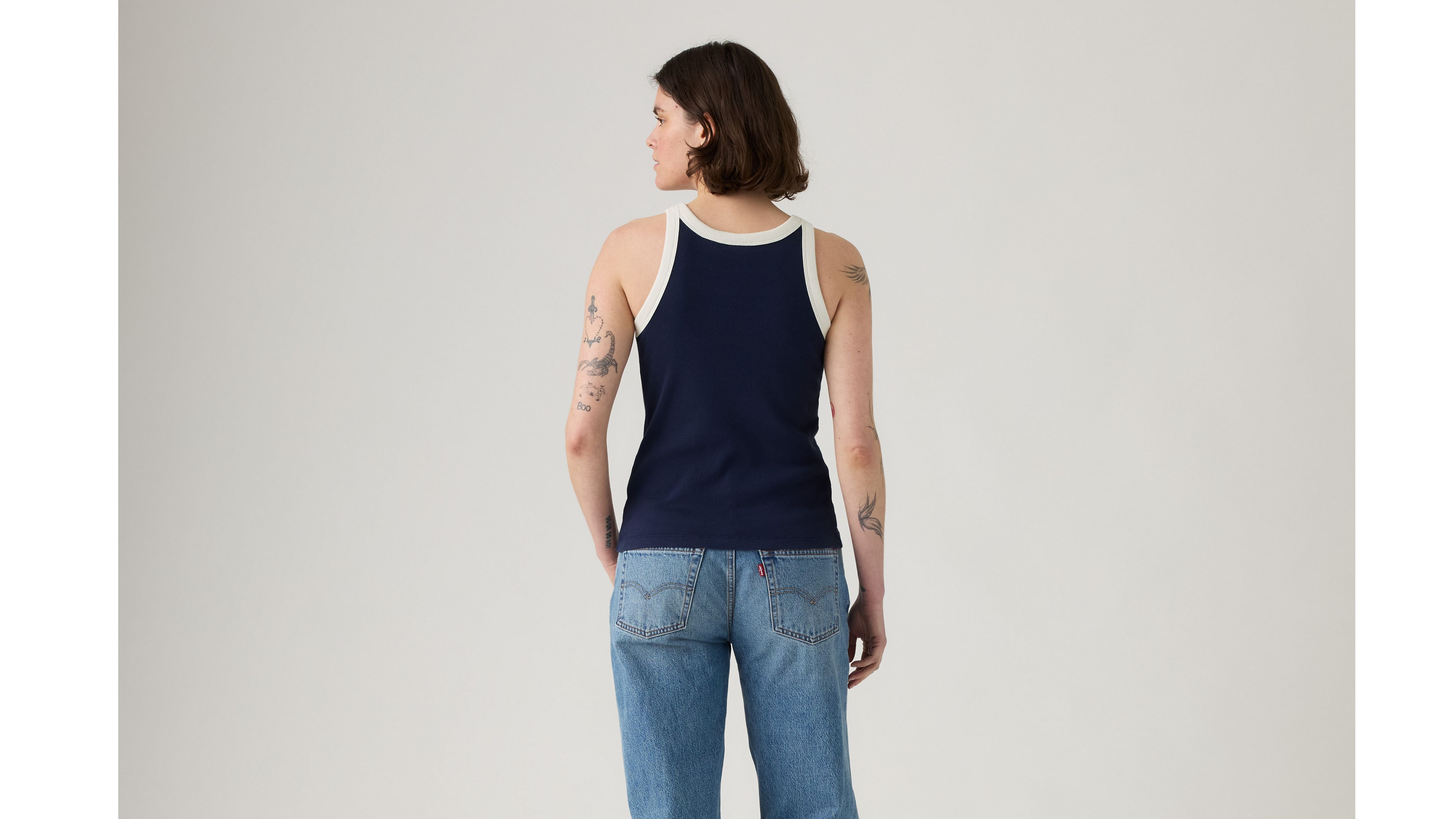 Levi's Graphic Essential Racer Tank In Blue