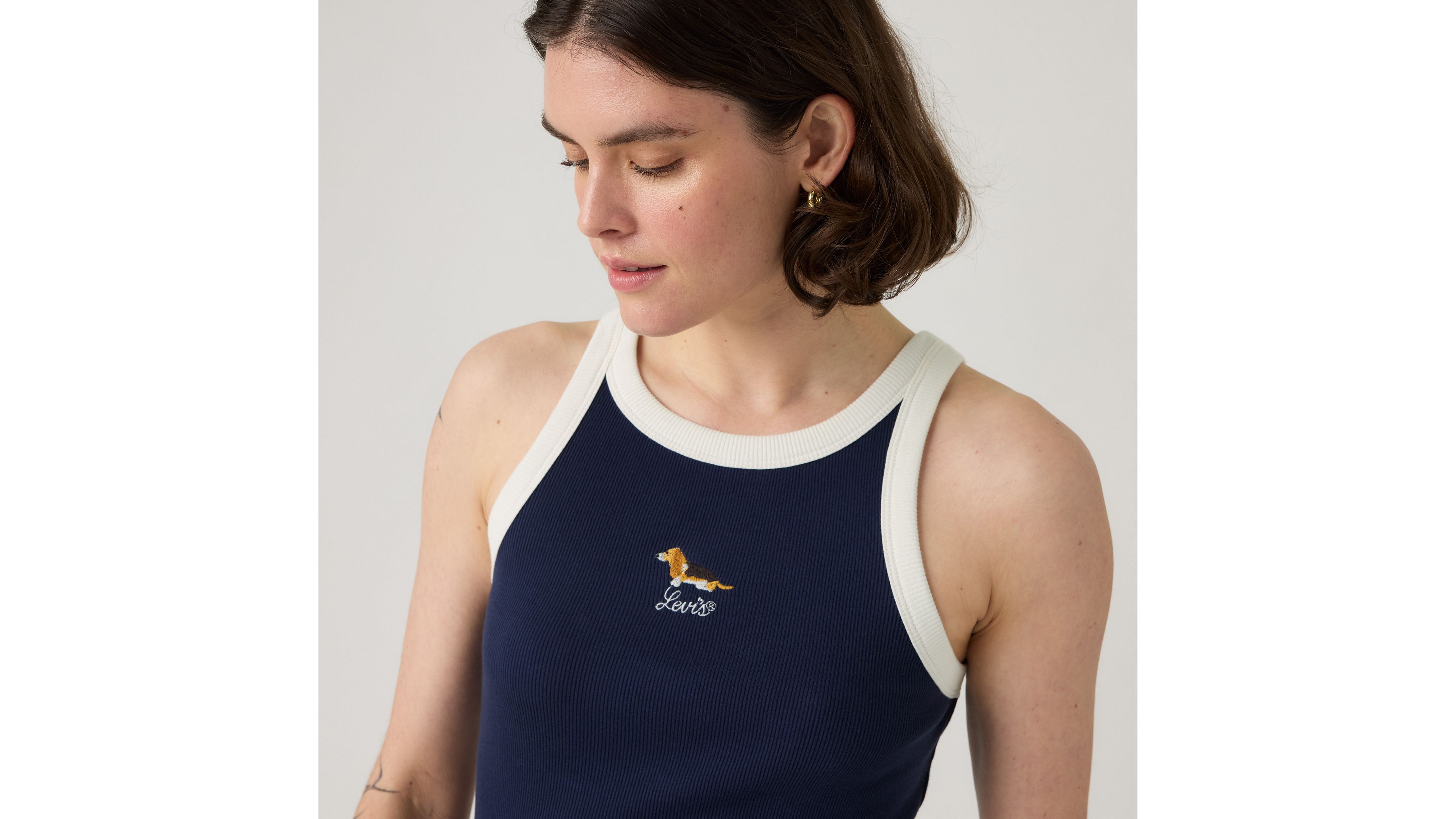 Levi's Graphic Essential Racer Tank In Blue