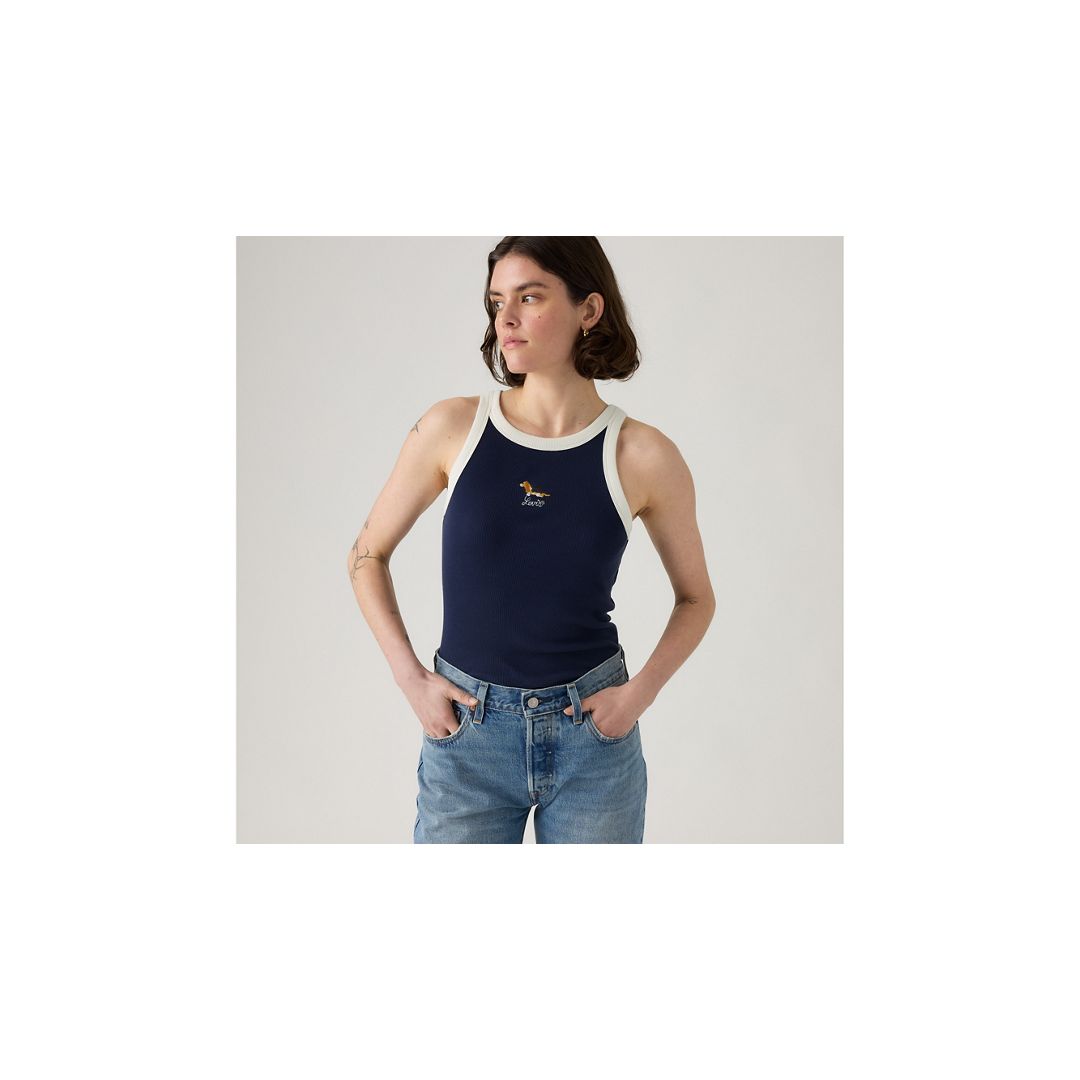 Levi's Graphic Essential Racer Tank In Blue