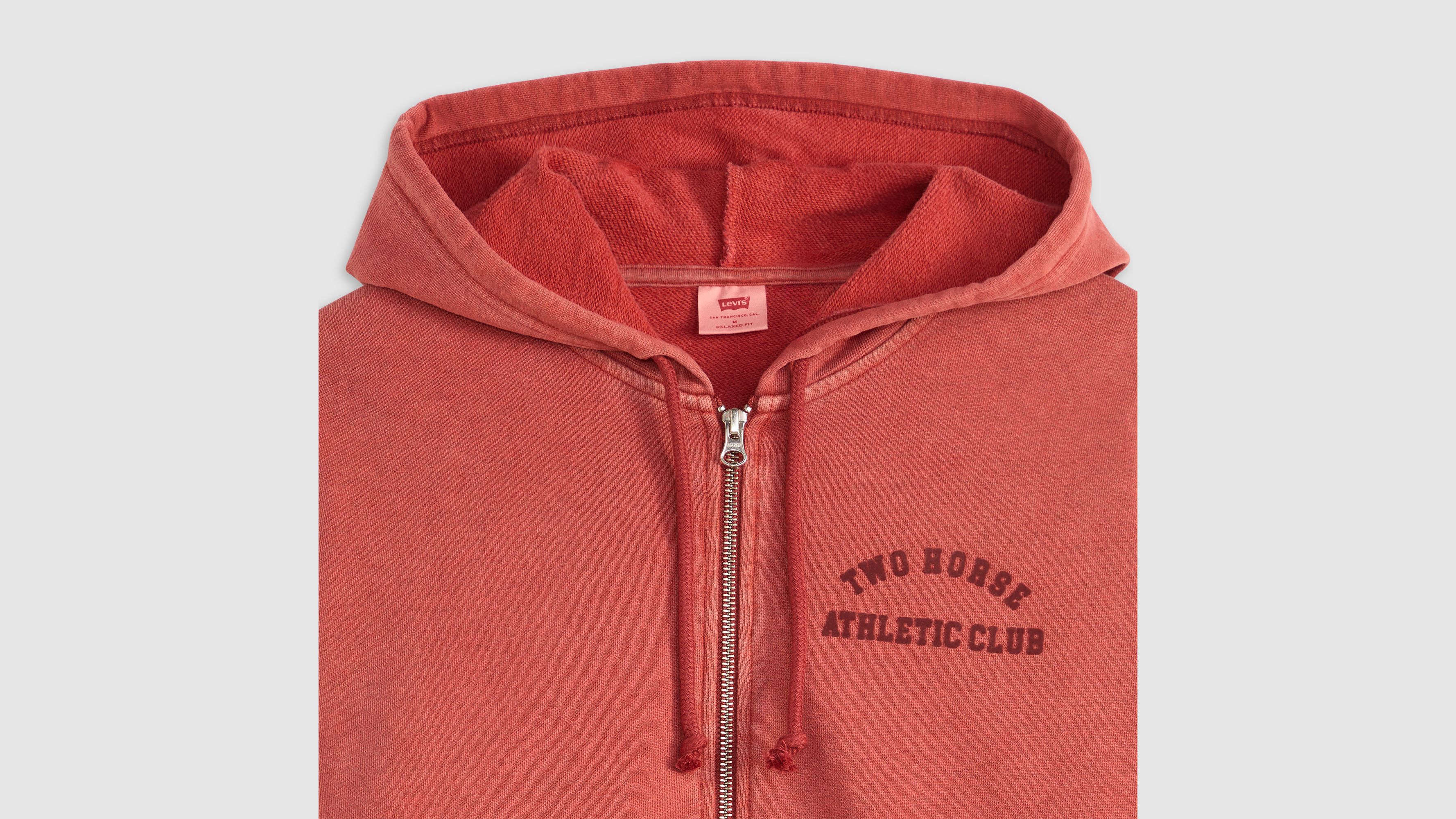 Two Horse Boxy Zip Up Hoodie Sweatshirt