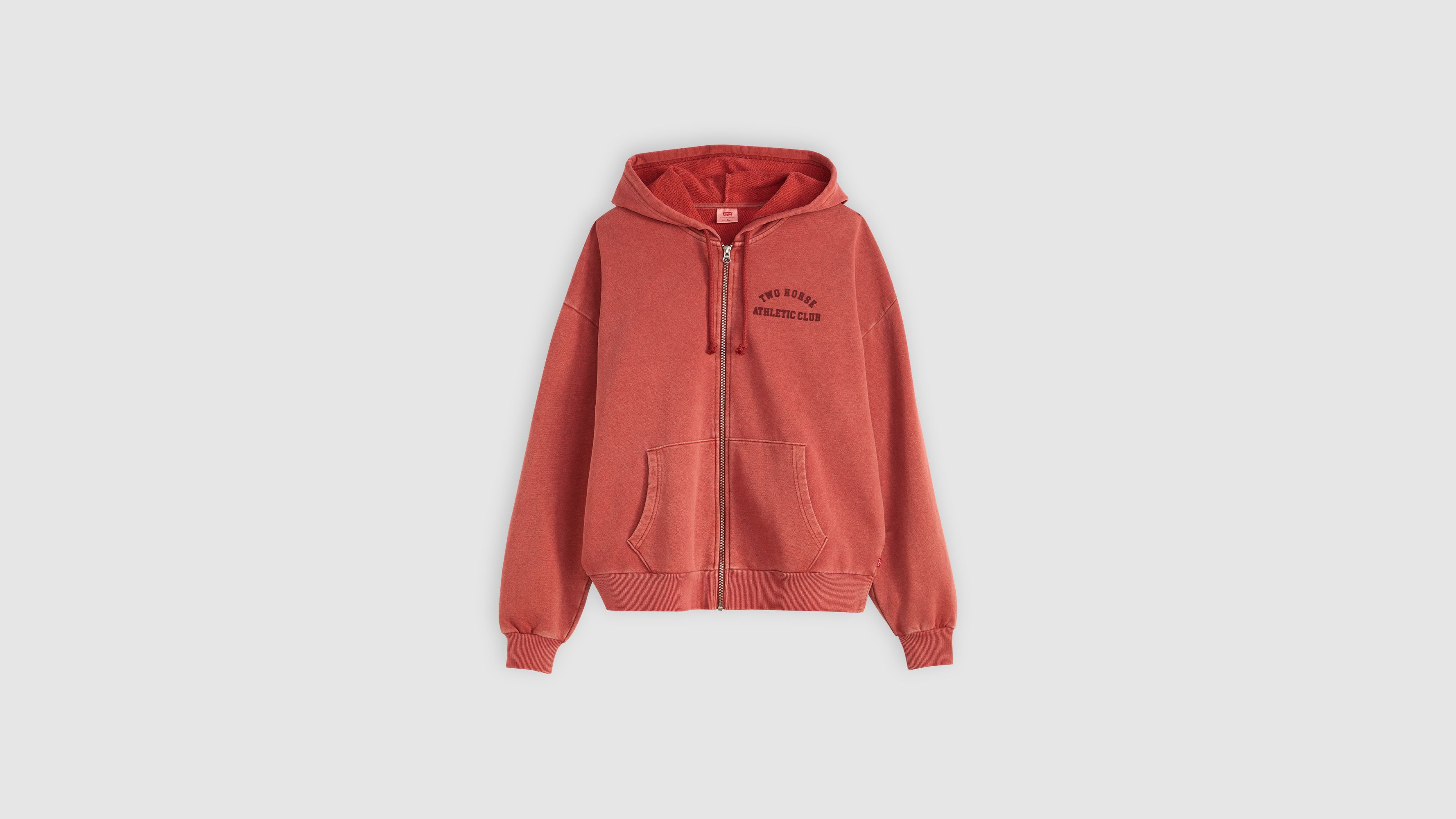 Two Horse Boxy Zip Up Hoodie Sweatshirt - Red | Levi's® US