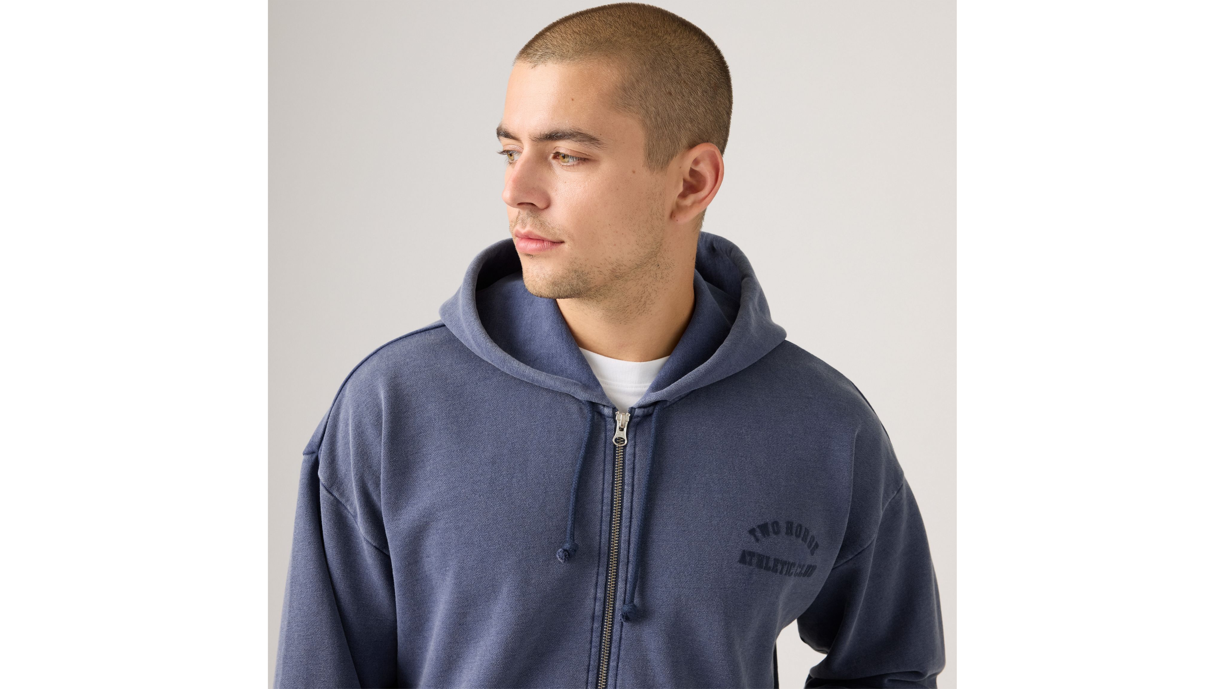 Two Horse Boxy Zip Up Hoodie Sweatshirt