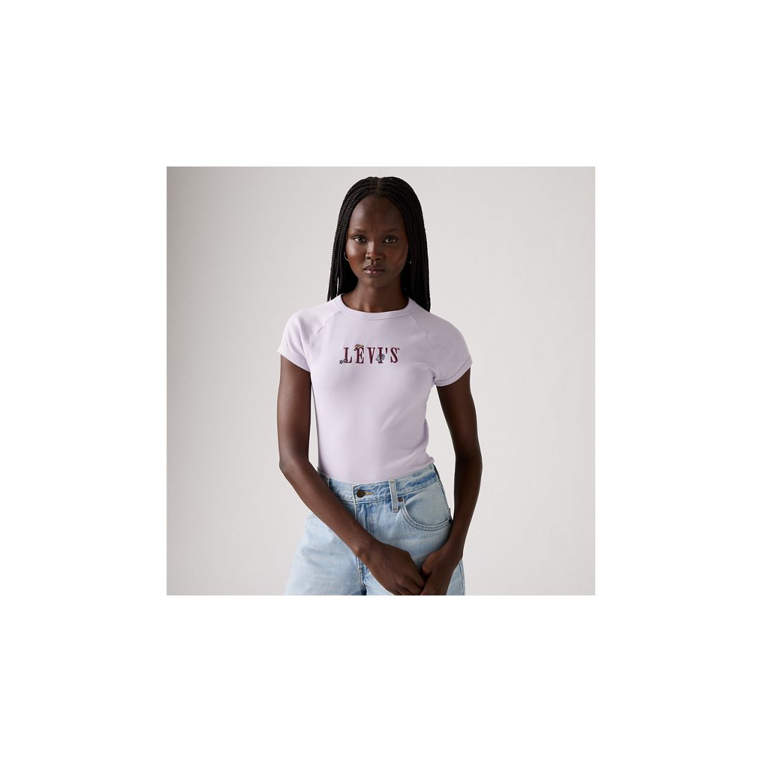 Levi's Graphic Riley Raglan Tee T-shirt In Pink