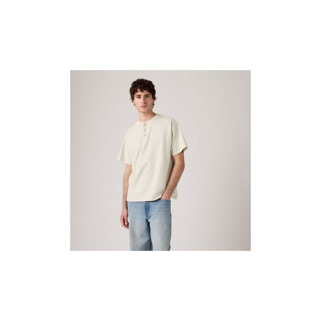 Levi's Short-sleeve Dry Goods Henley In Neutral