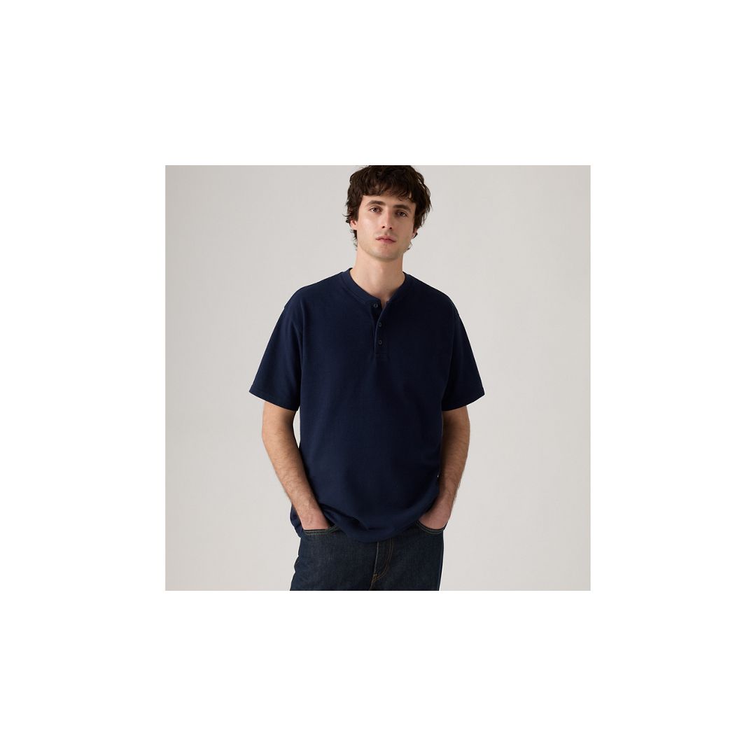 Levi's Short-sleeve Dry Goods Henley In Blue