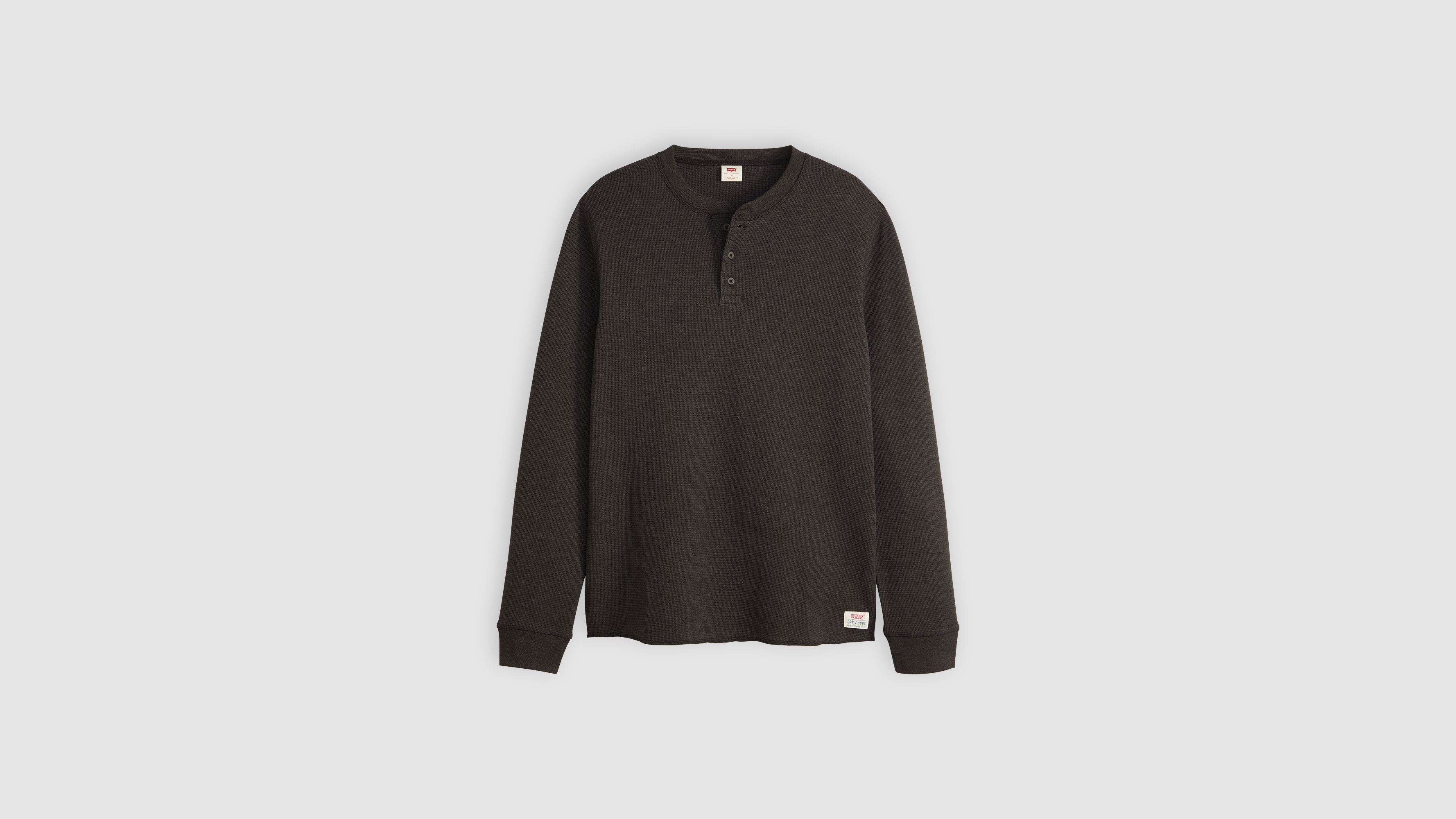 Levi's Long-sleeve Dry Goods Henley In Black