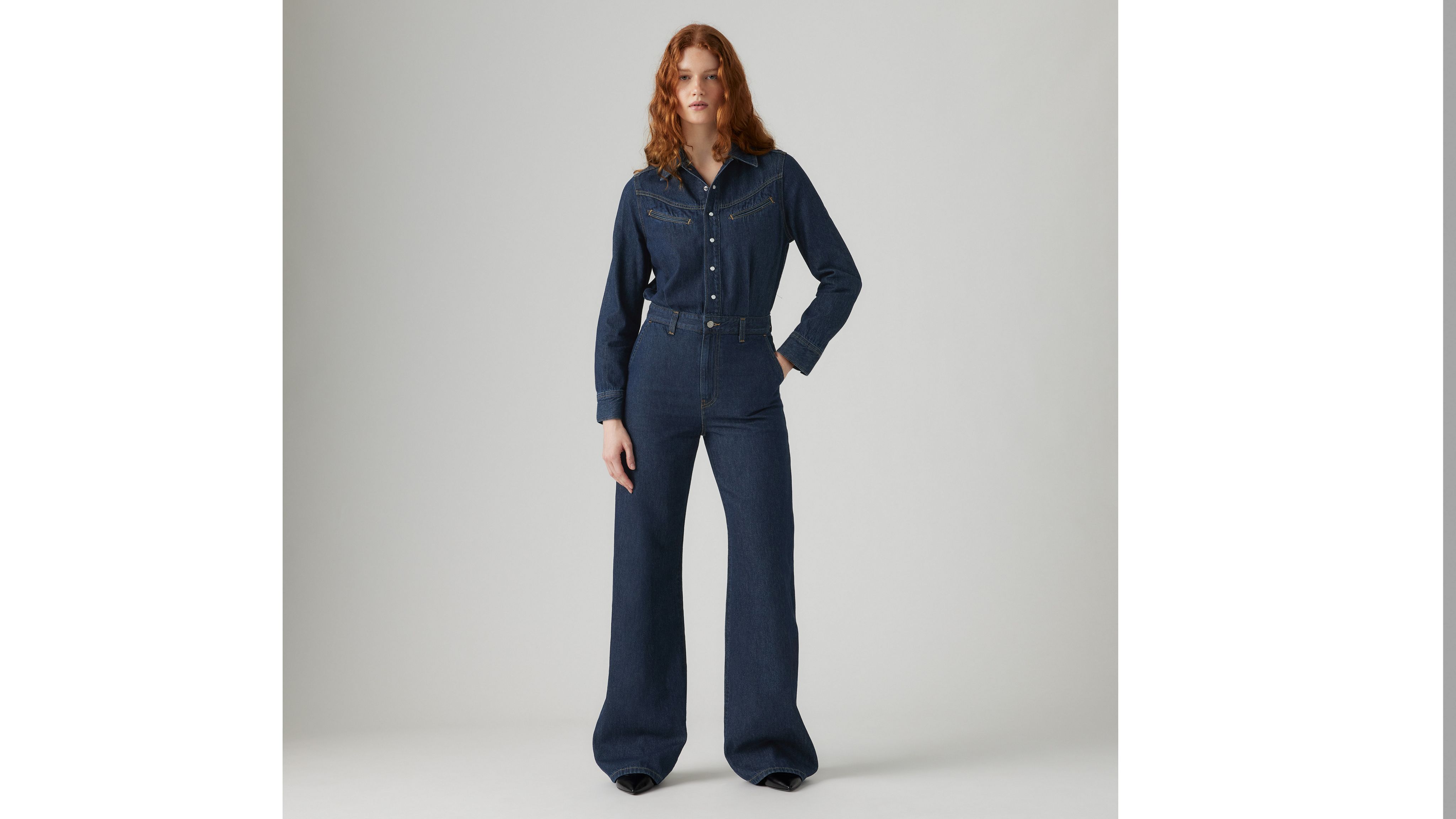オールインワン・サロペット Levi's FW25 RINOA WIDE LEG JUMPSUIT (003S4 0000) Rinoa Wide Leg Jumpsuit - Blue | Levi's® GB