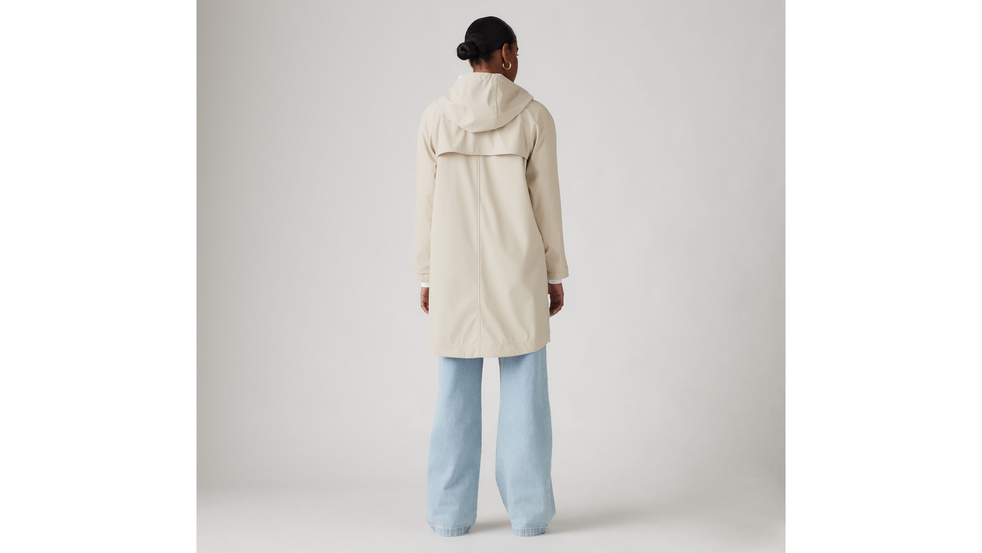 Levi's Hooded Rain Jacket In Tan