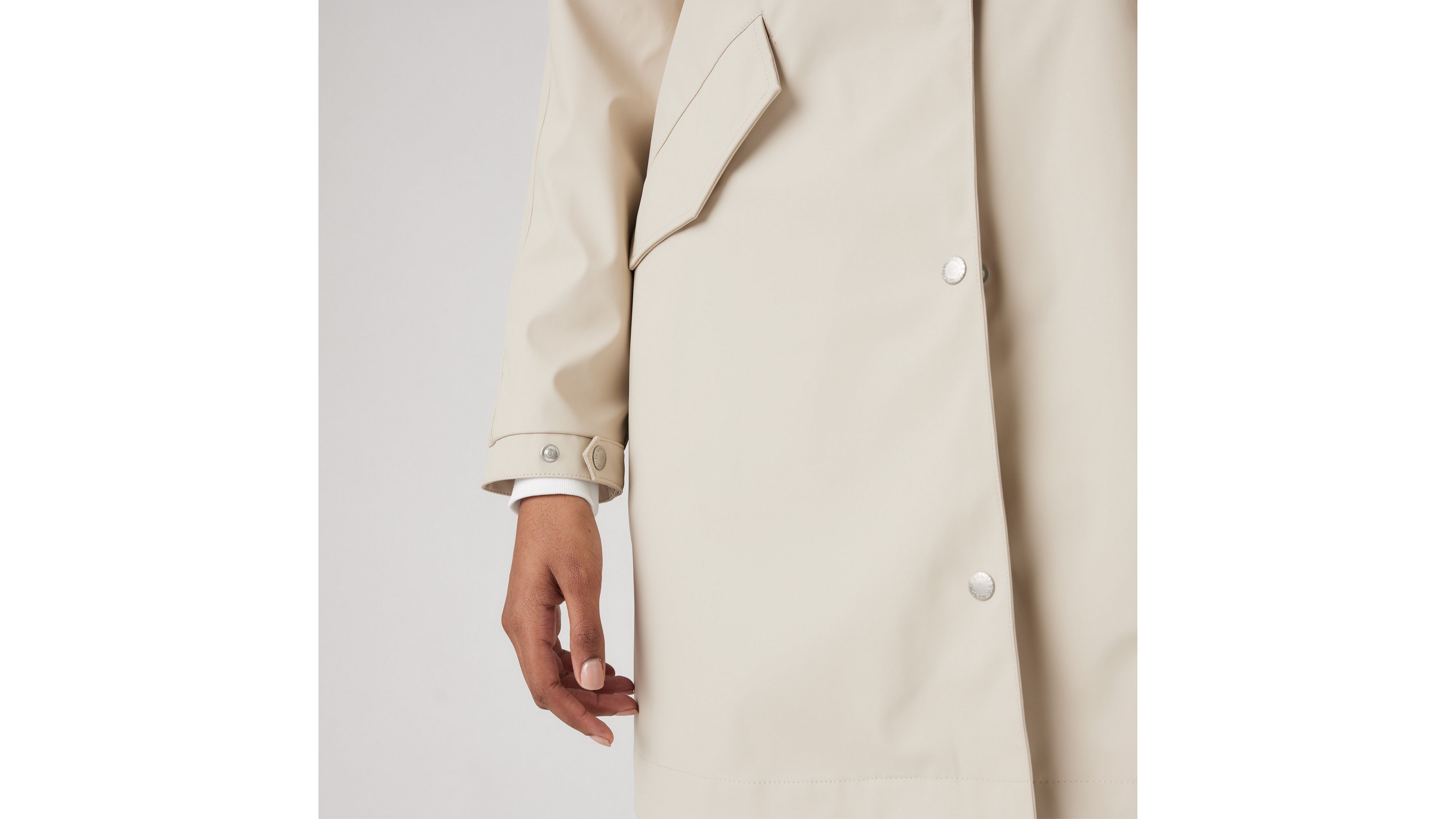 Levi's Hooded Rain Jacket In Tan
