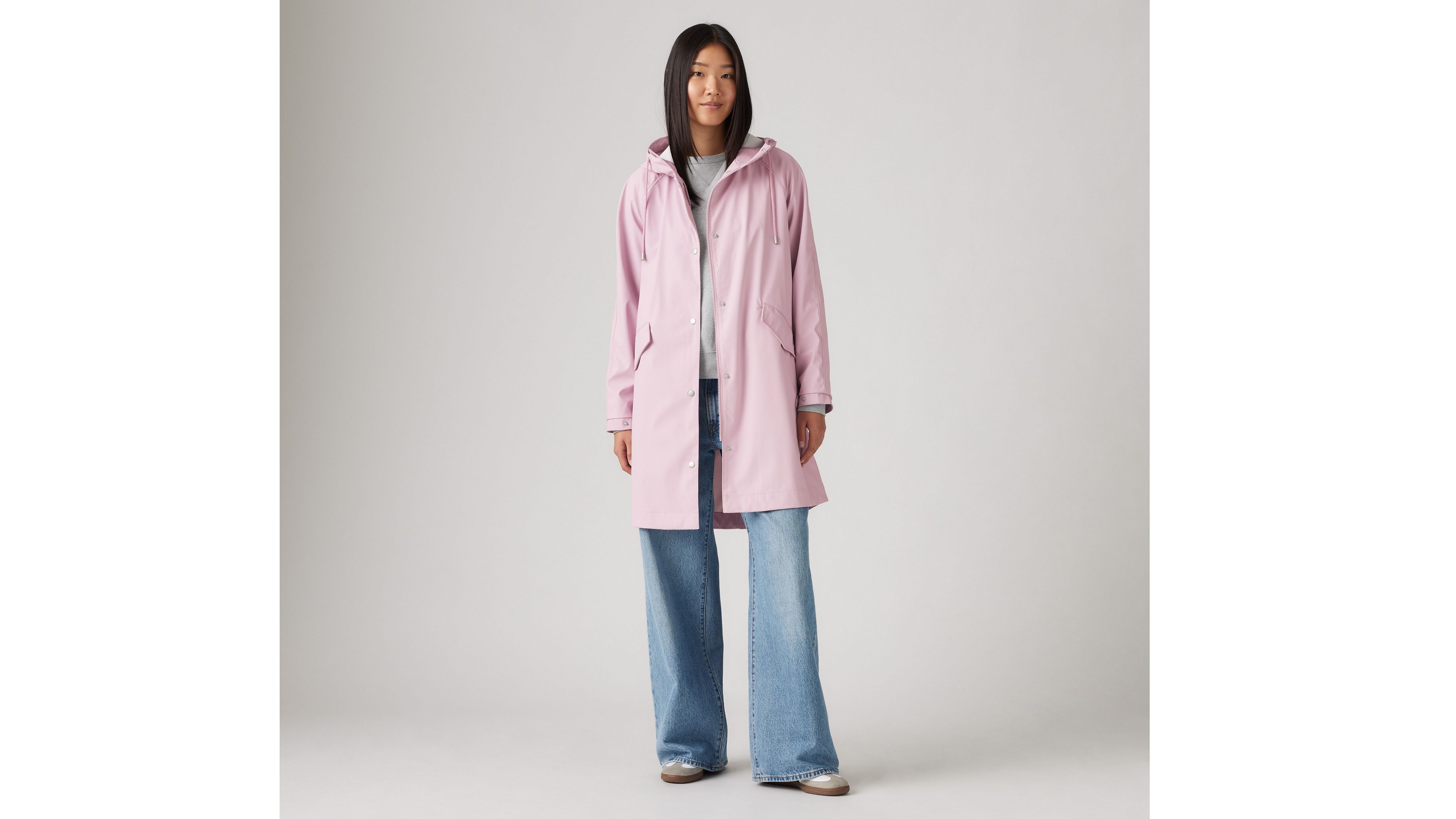 Levi's Hooded Rain Jacket In Pink