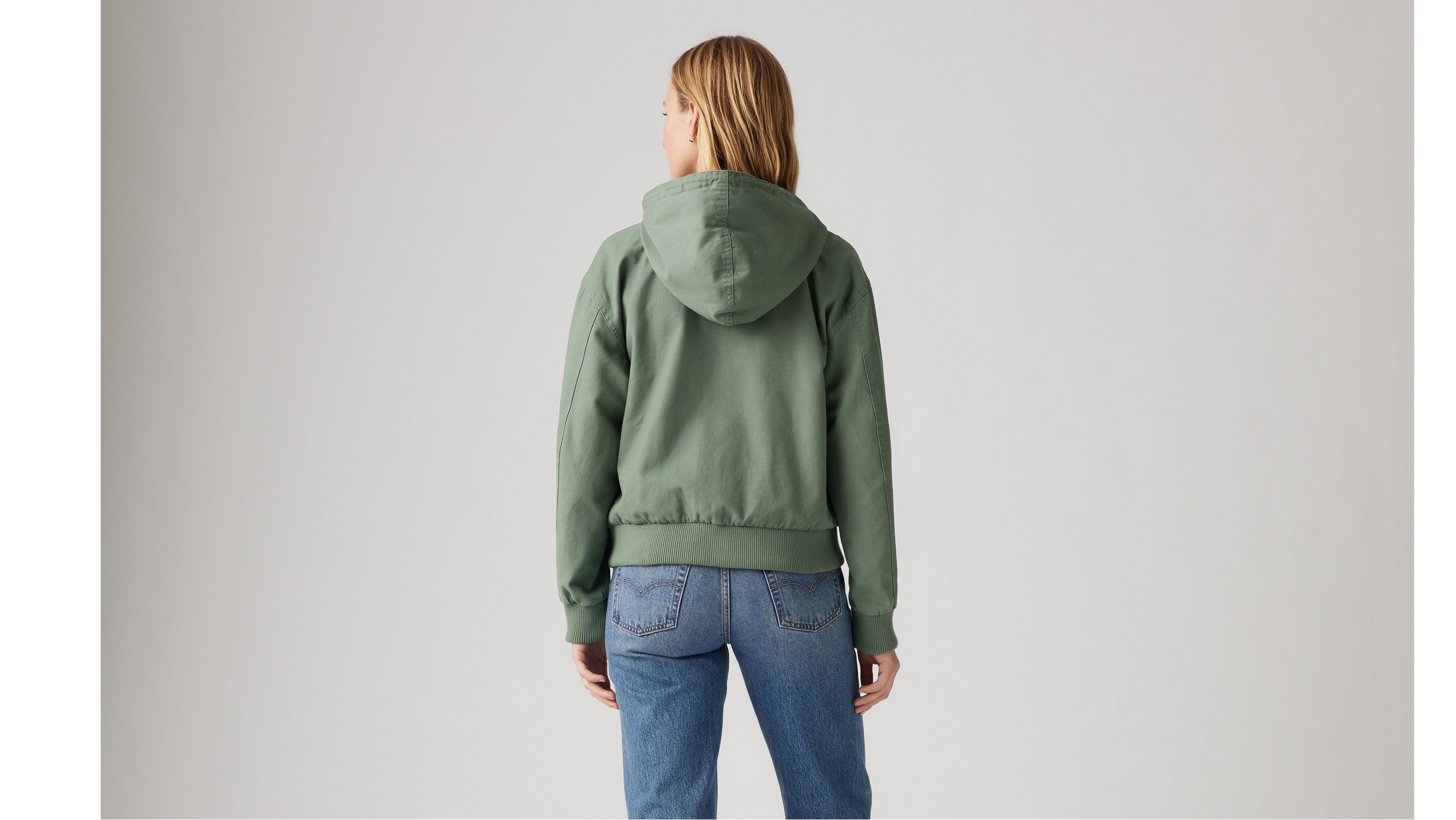 Relaxed Hooded Bomber Jacket
