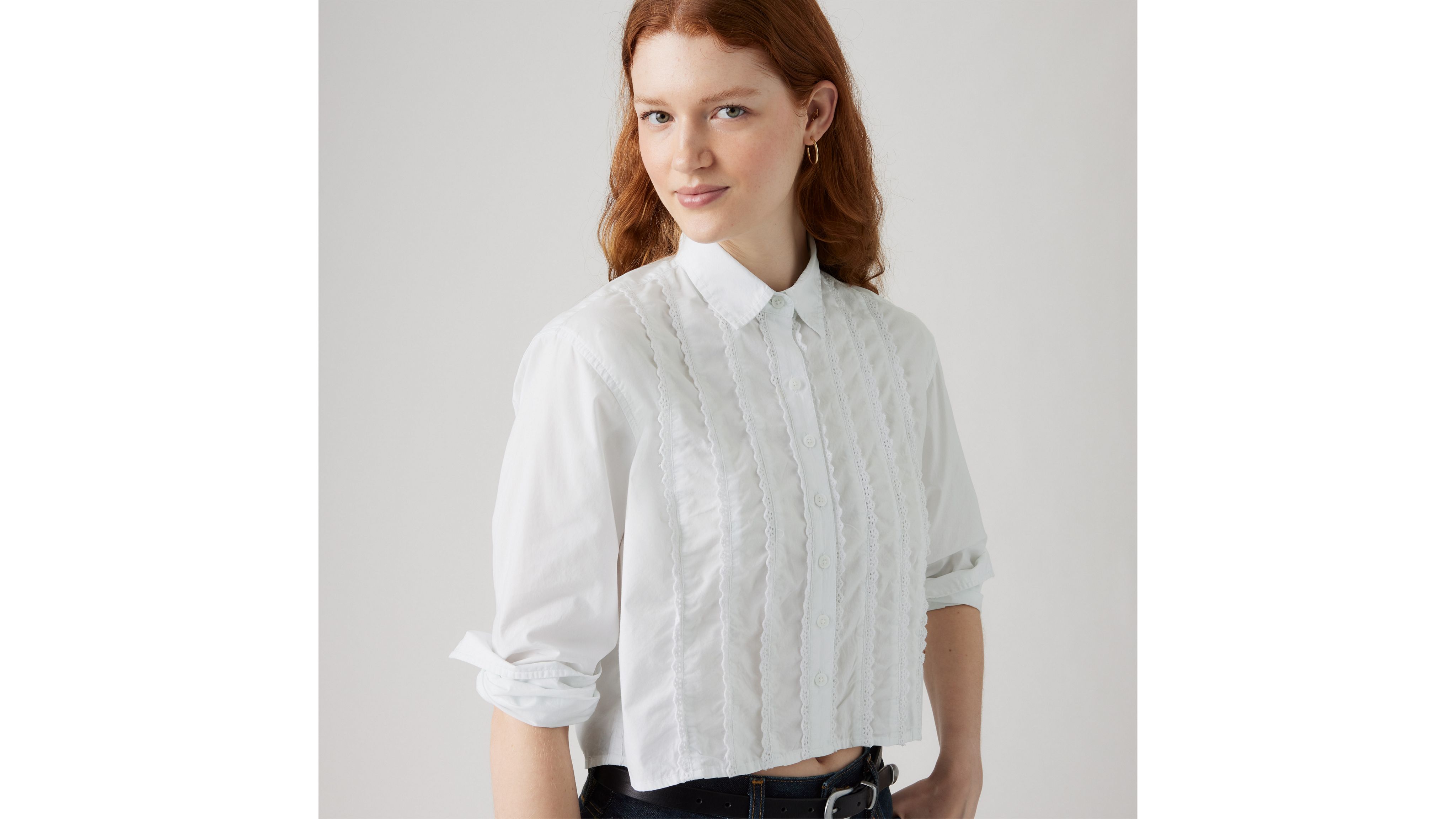 Cropped Harlie Tuxedo Shirt