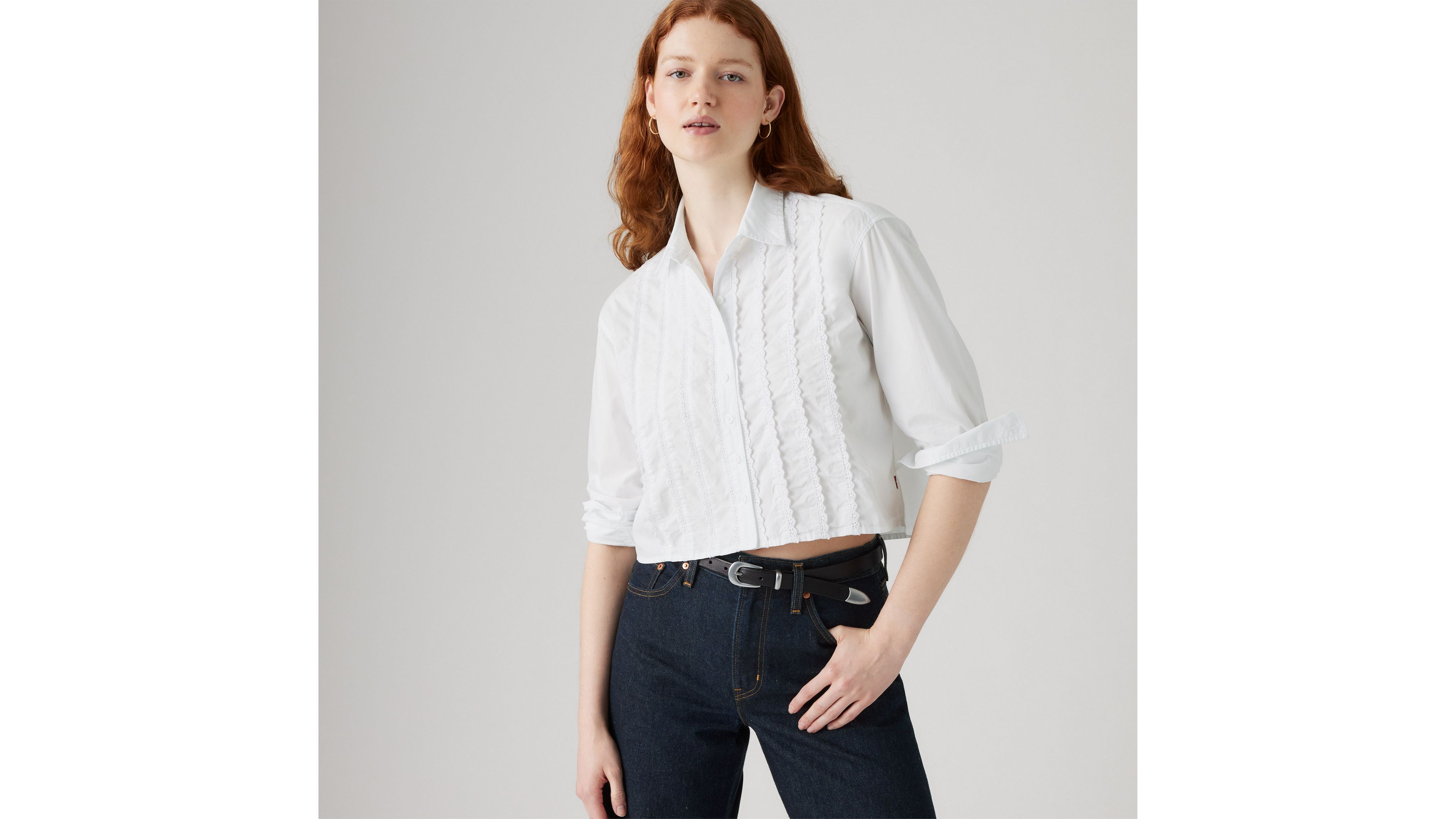 Cropped Harlie Tuxedo Shirt