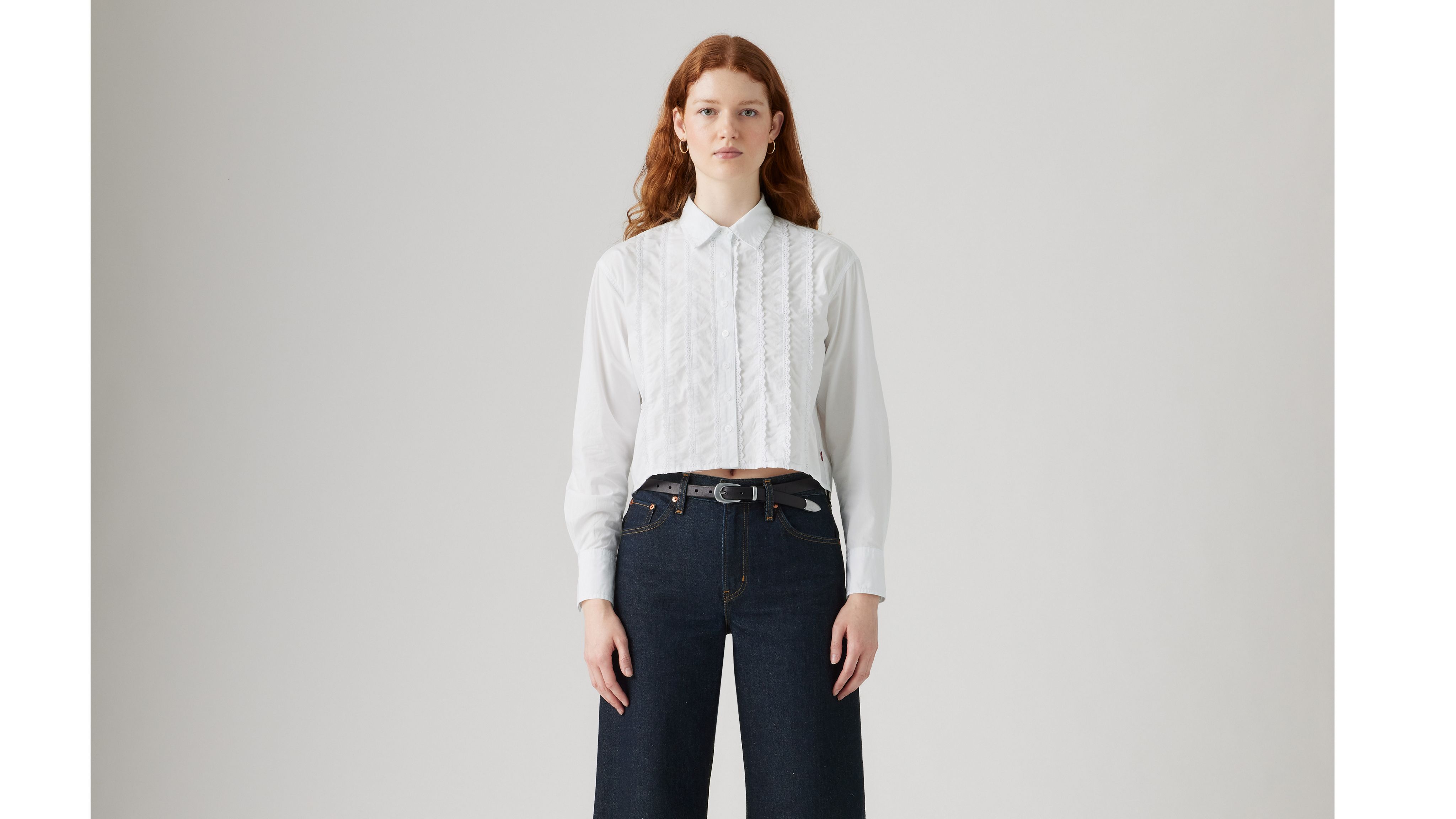 Cropped Harlie Tuxedo Shirt