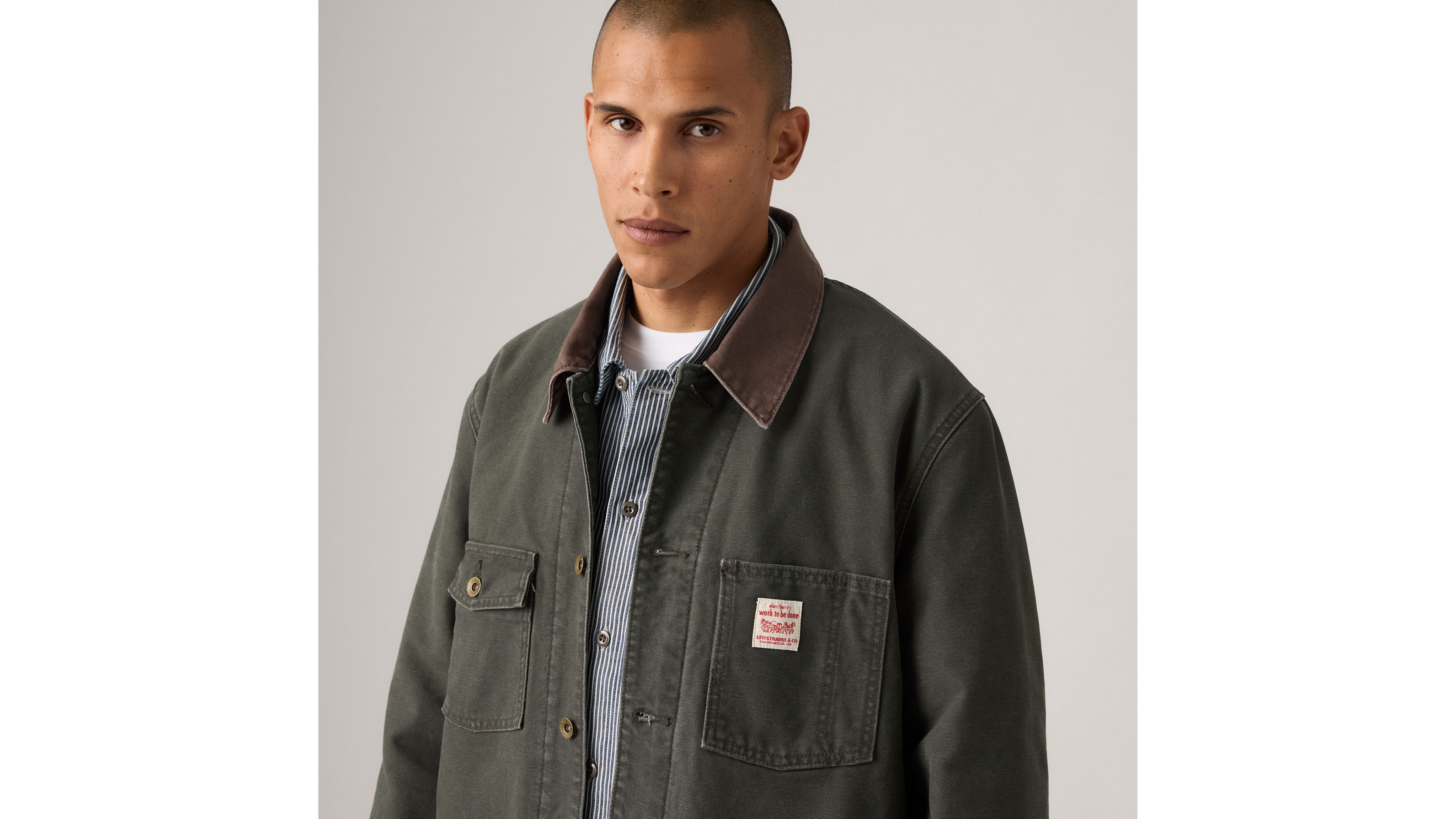 Levi's Lined Berkley Chore Coat In Gray
