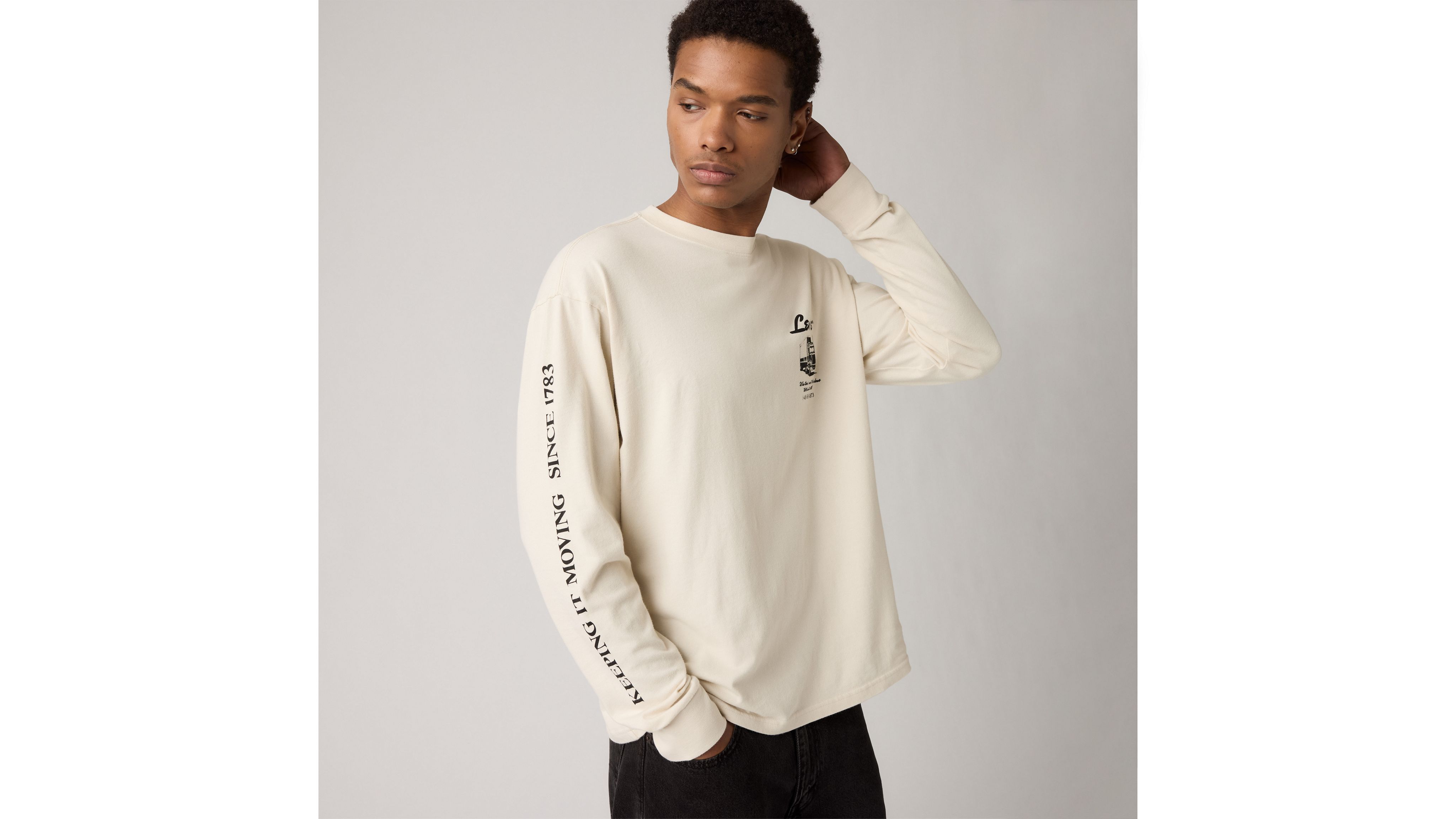 [NG] S/OVER FIT GRAPHIC LONG SLEEVE WATER T-SHIRT ★大人気★ Long Sleeve Shirt, Water Wicking SPF- LIGHT GREY - Schooner