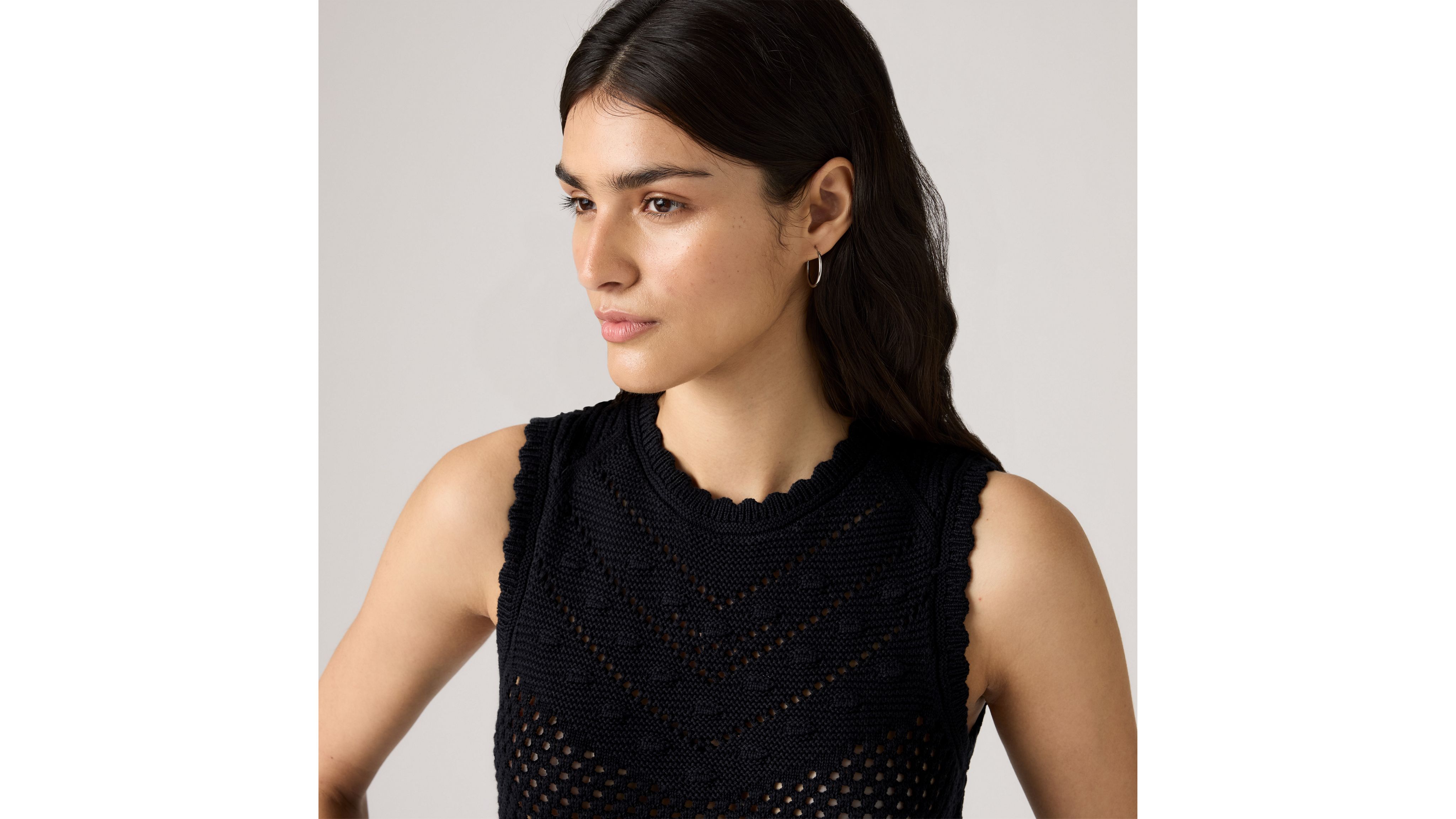 Levi's Adrienne Crochet Tank In Gray