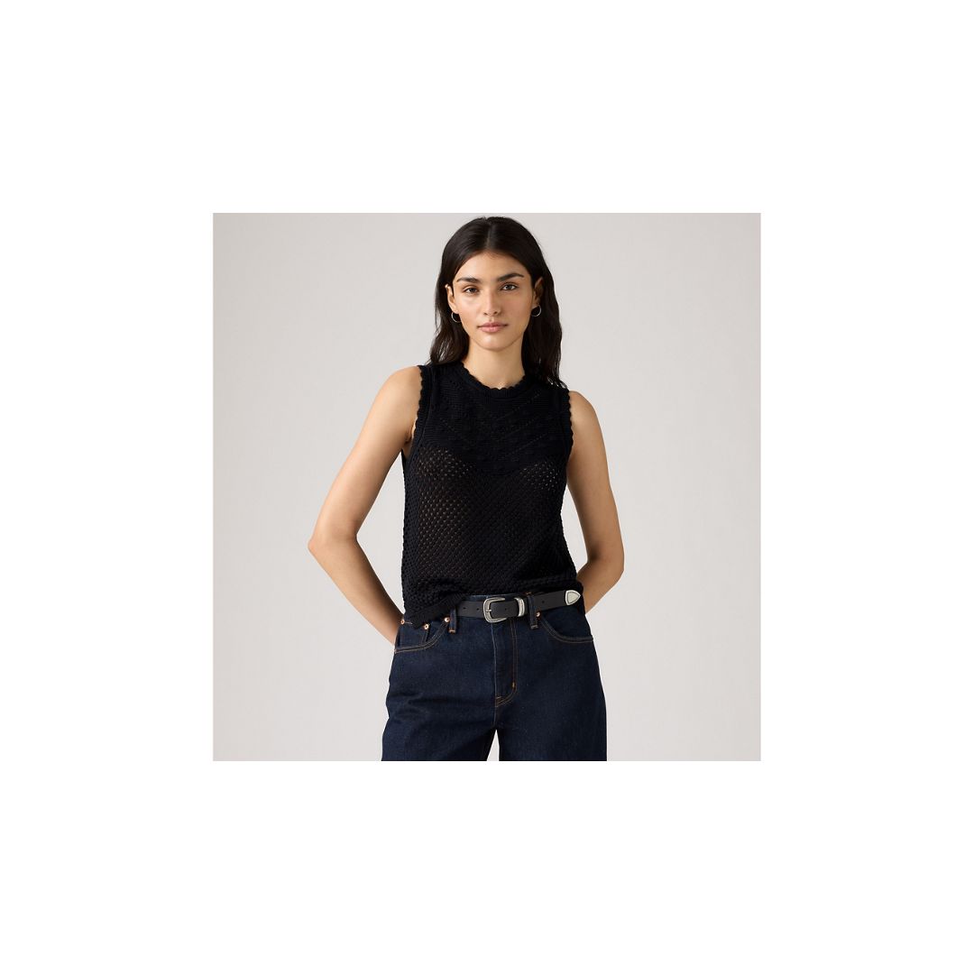 Levi's Adrienne Crochet Tank In Gray