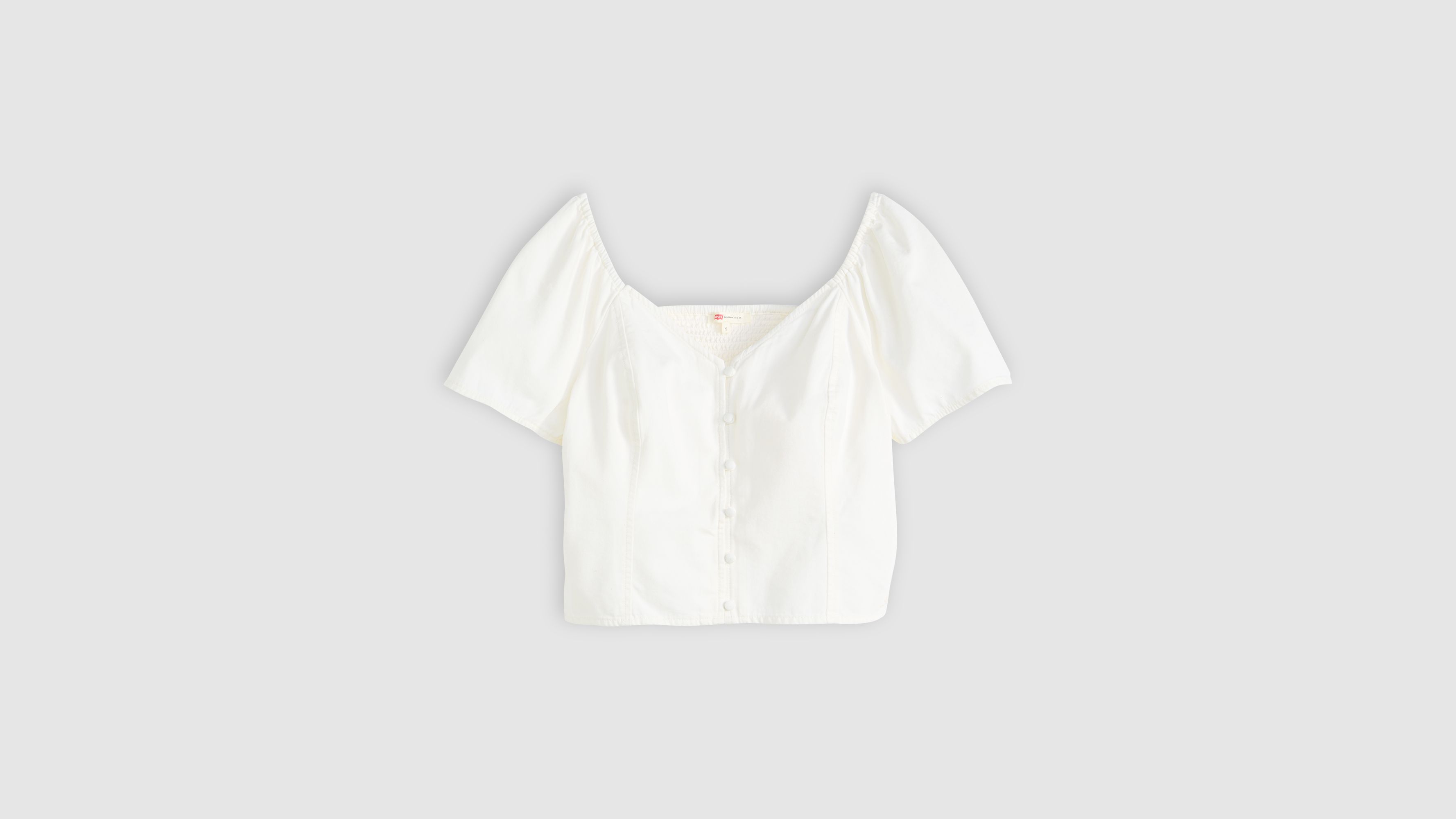 Kierra Short-Sleeve Denim Blouse