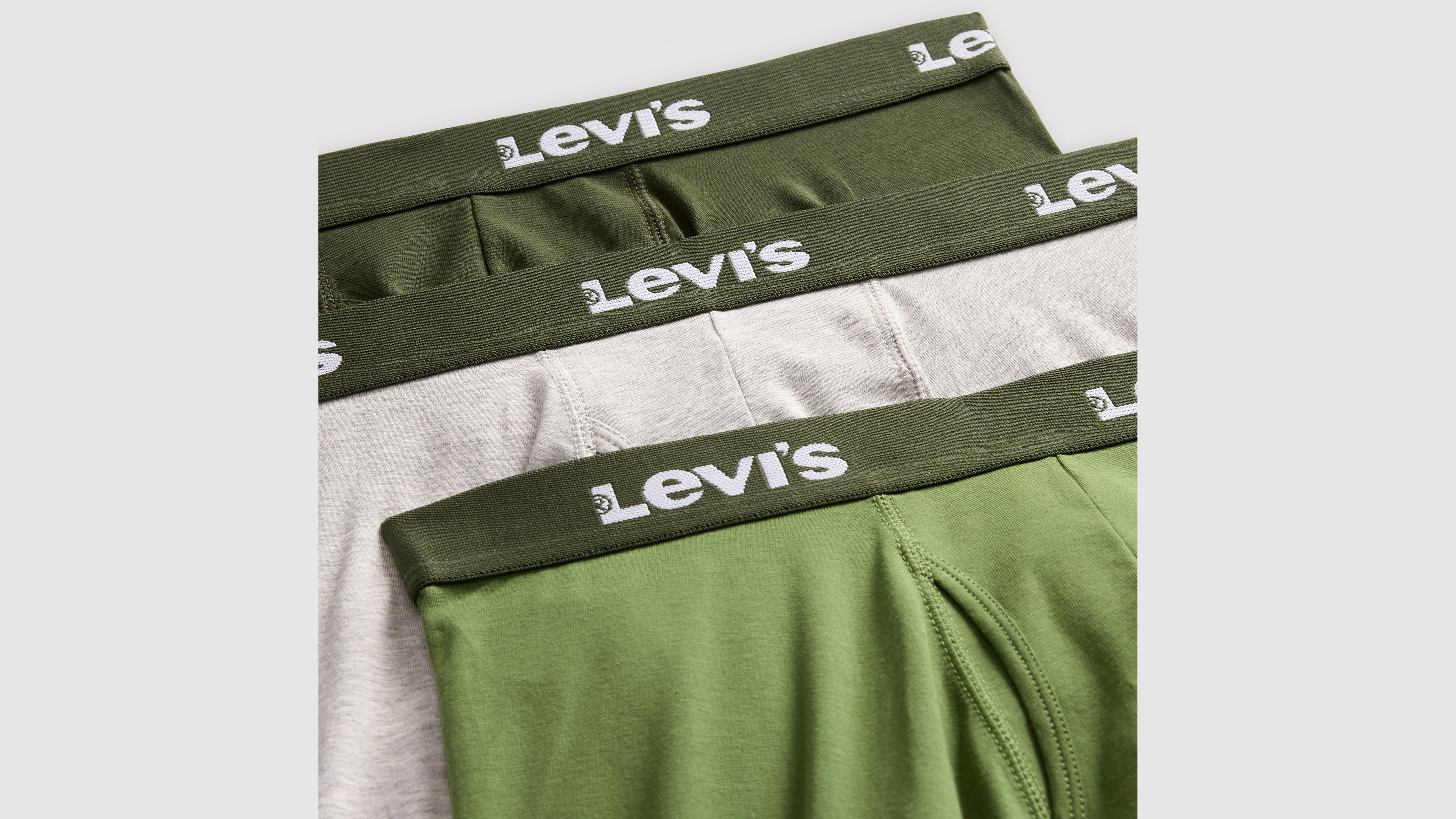 Levi's Solid Basic Boxer Briefs In Green