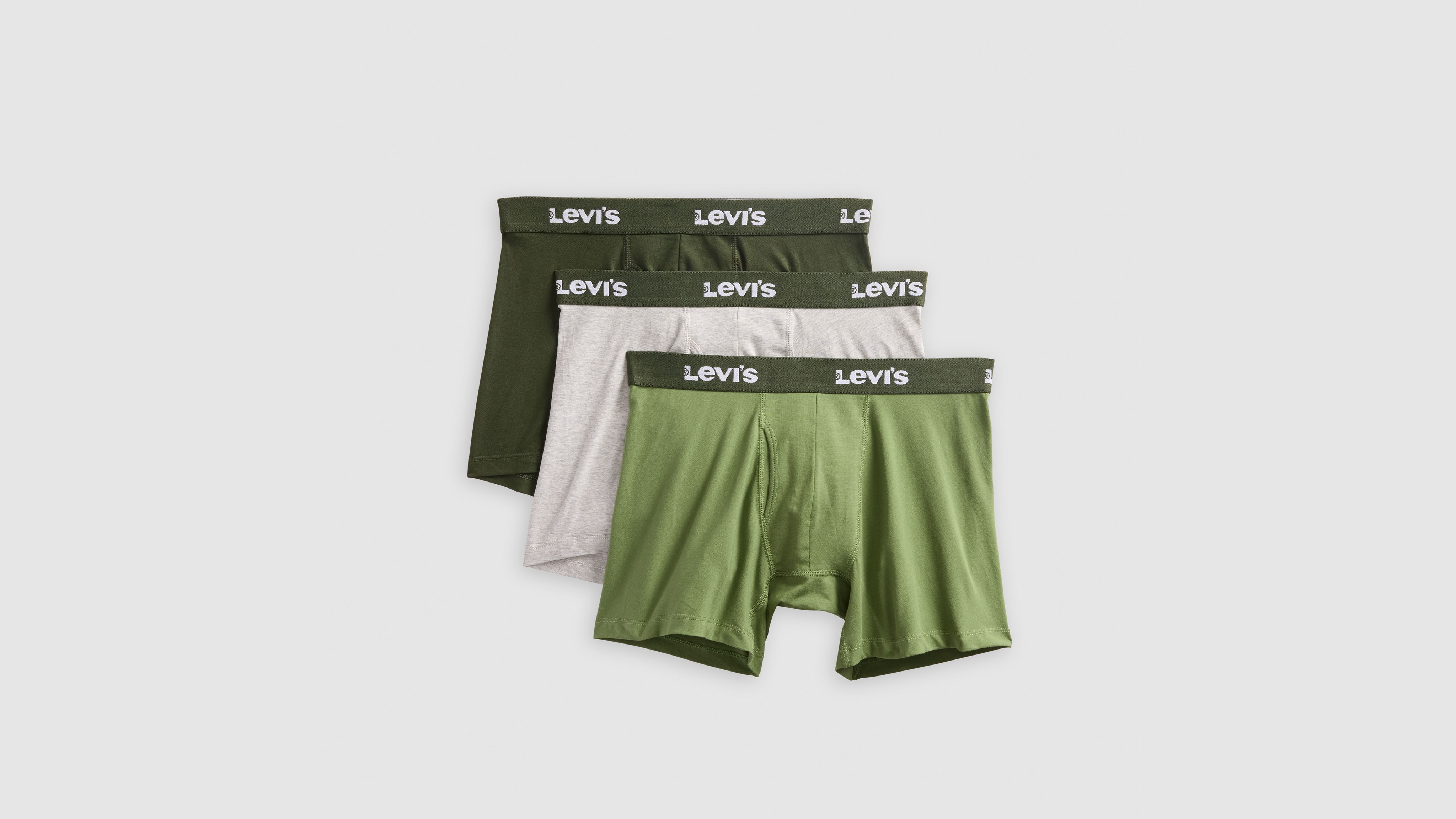 Levi's Solid Basic Boxer Briefs In Green