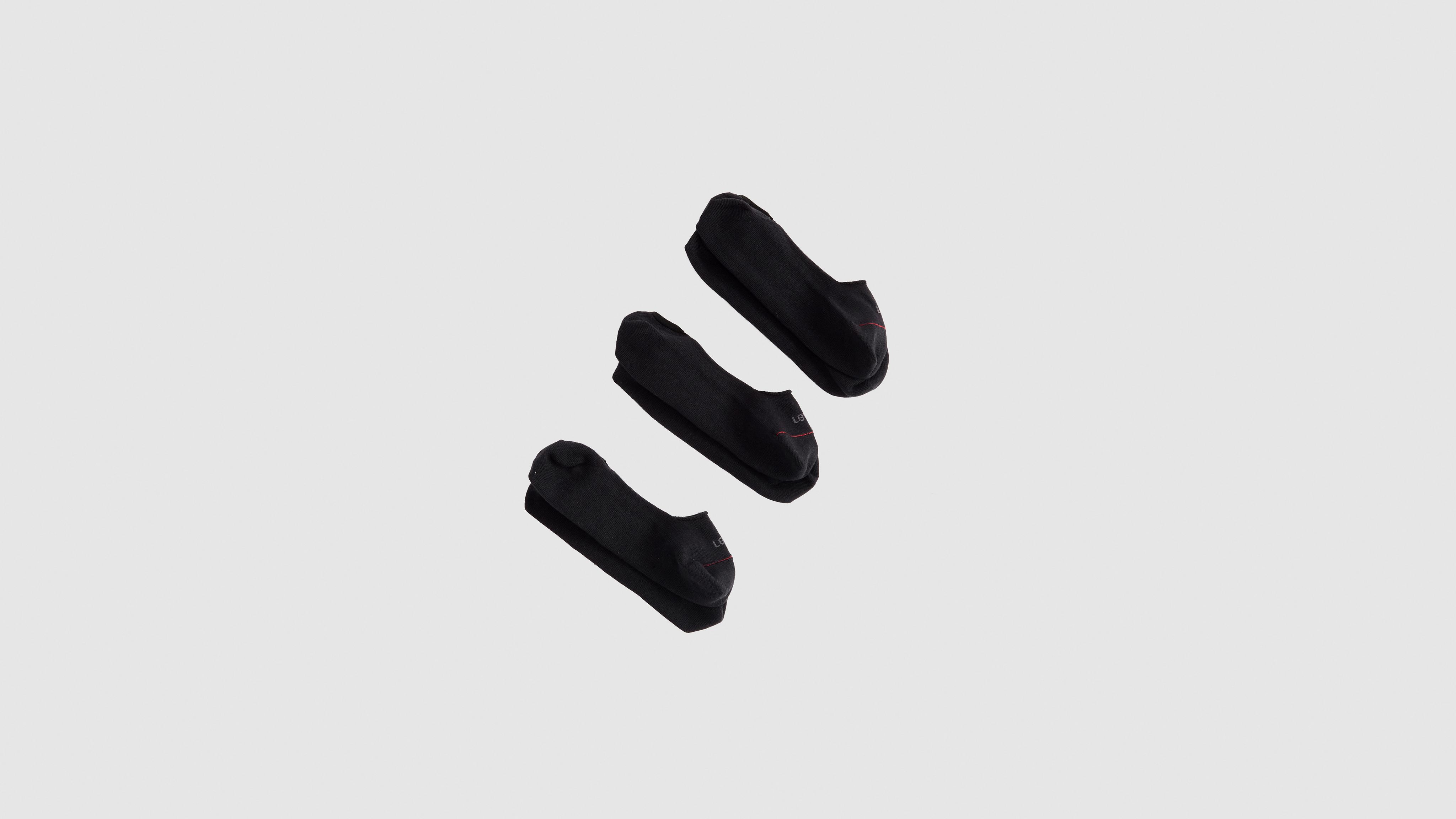 Levi's Low Rise Footie Socks (3-pack) In Black