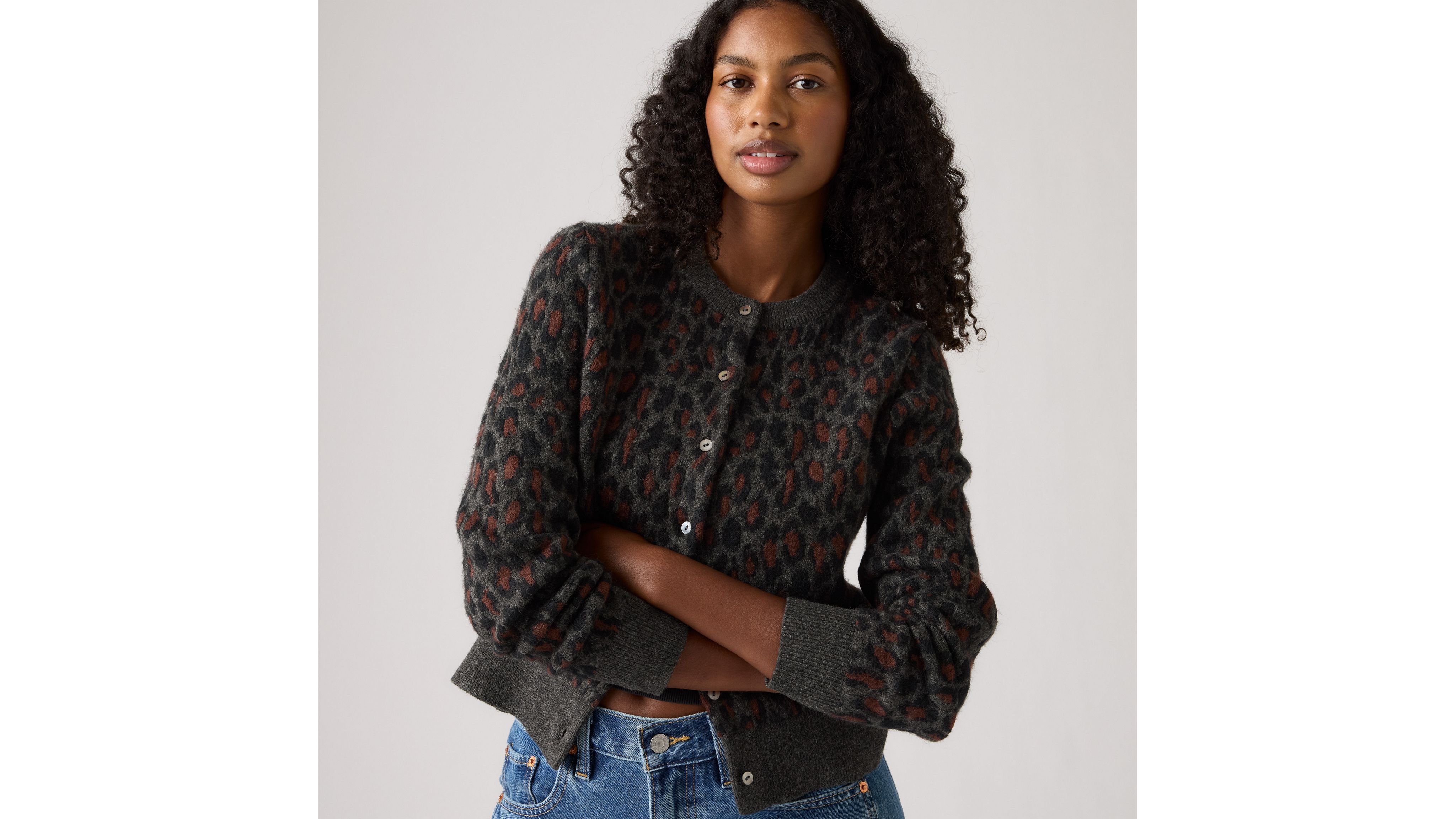 Levi's Tara Wooly Cardigan In Animal Print