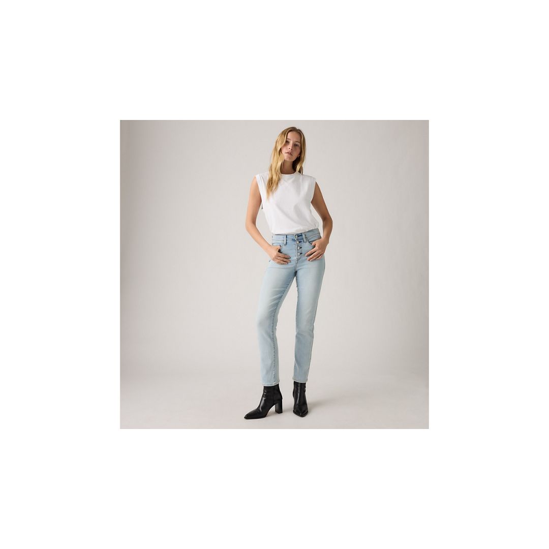 Levi's 724 High Rise Button Fly Straight Women's Jeans 32x32 In Blue
