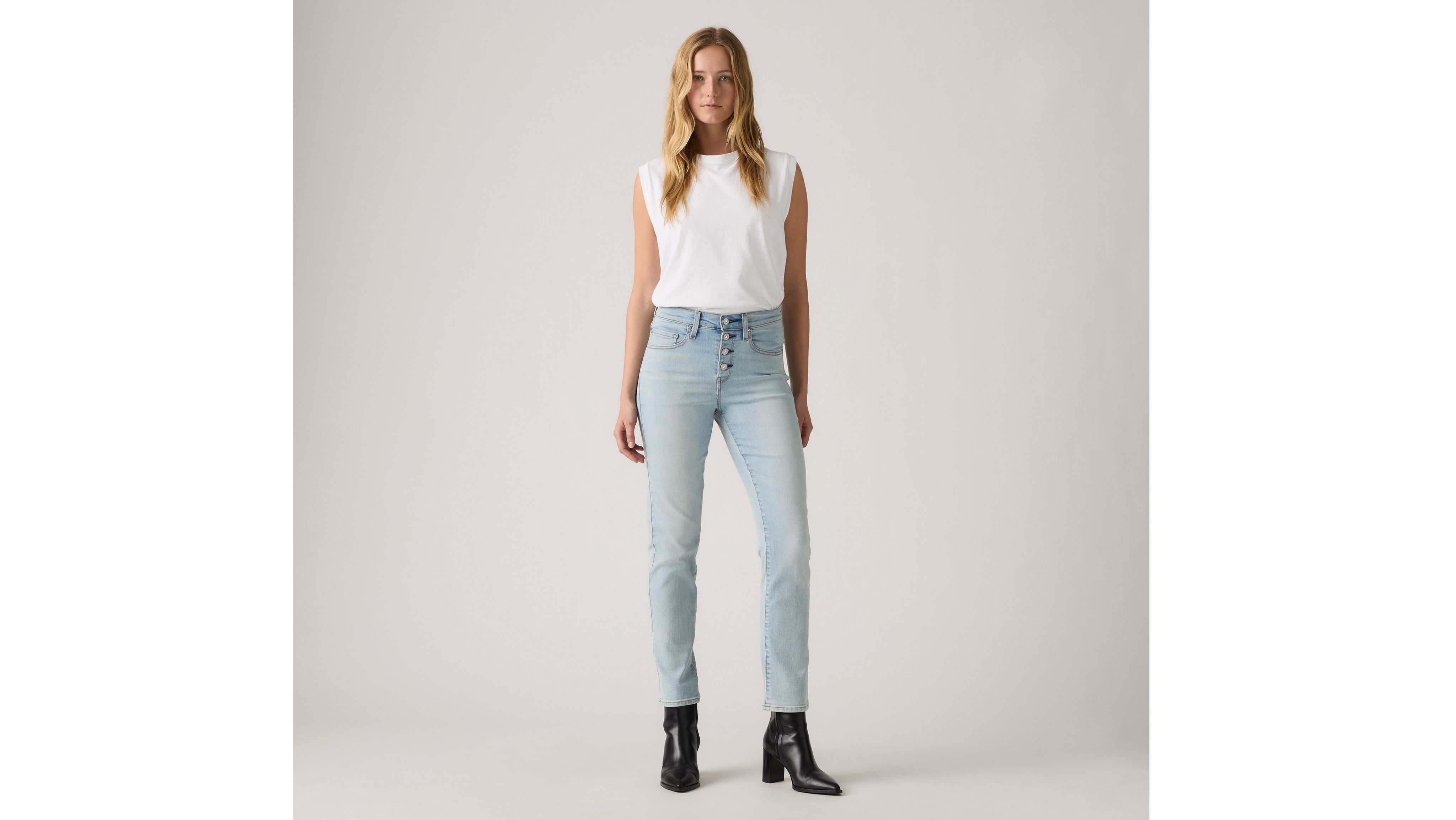 Levi's 724 High Rise Button Fly Straight Women's Jeans 32x32 In Blue