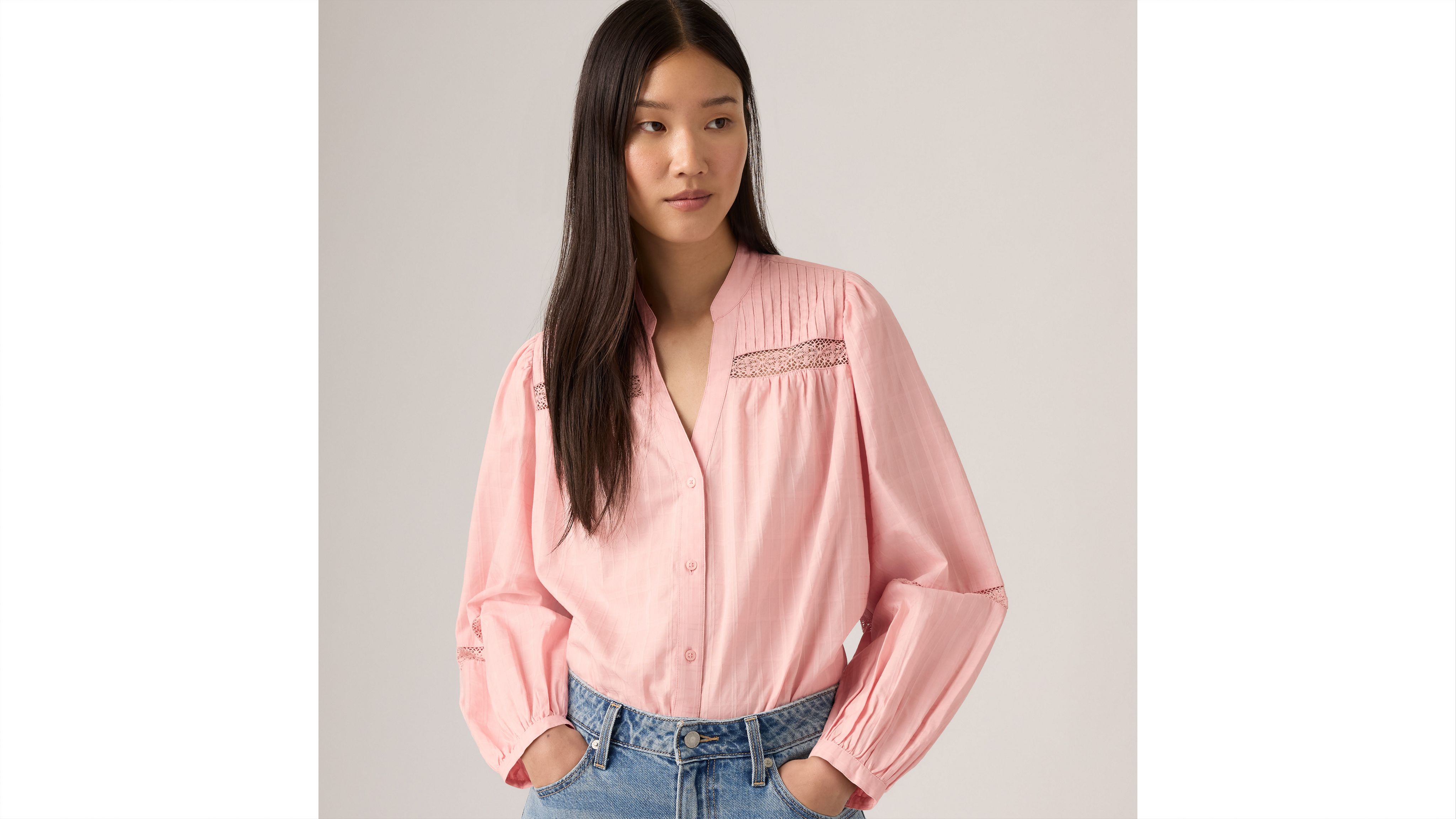 Levi's Madeline Long-sleeve Blouse In Gold