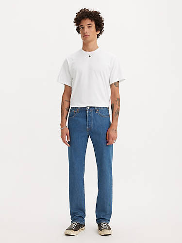 리바이스 Levi 501 Original Fit Mens Jeans,Medium Stonewash - Non Stretch