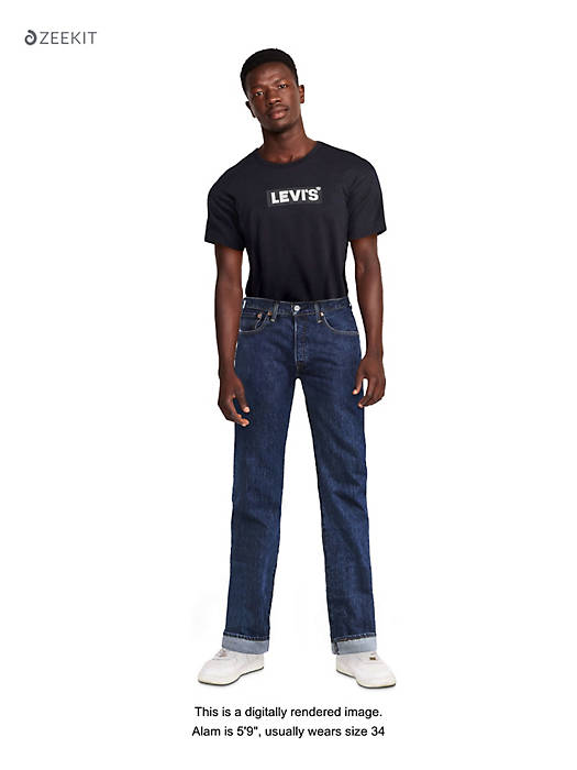 Mens Vintage Levi's 501 Black Denim Regular Straight Jeans Made In USA 32x32