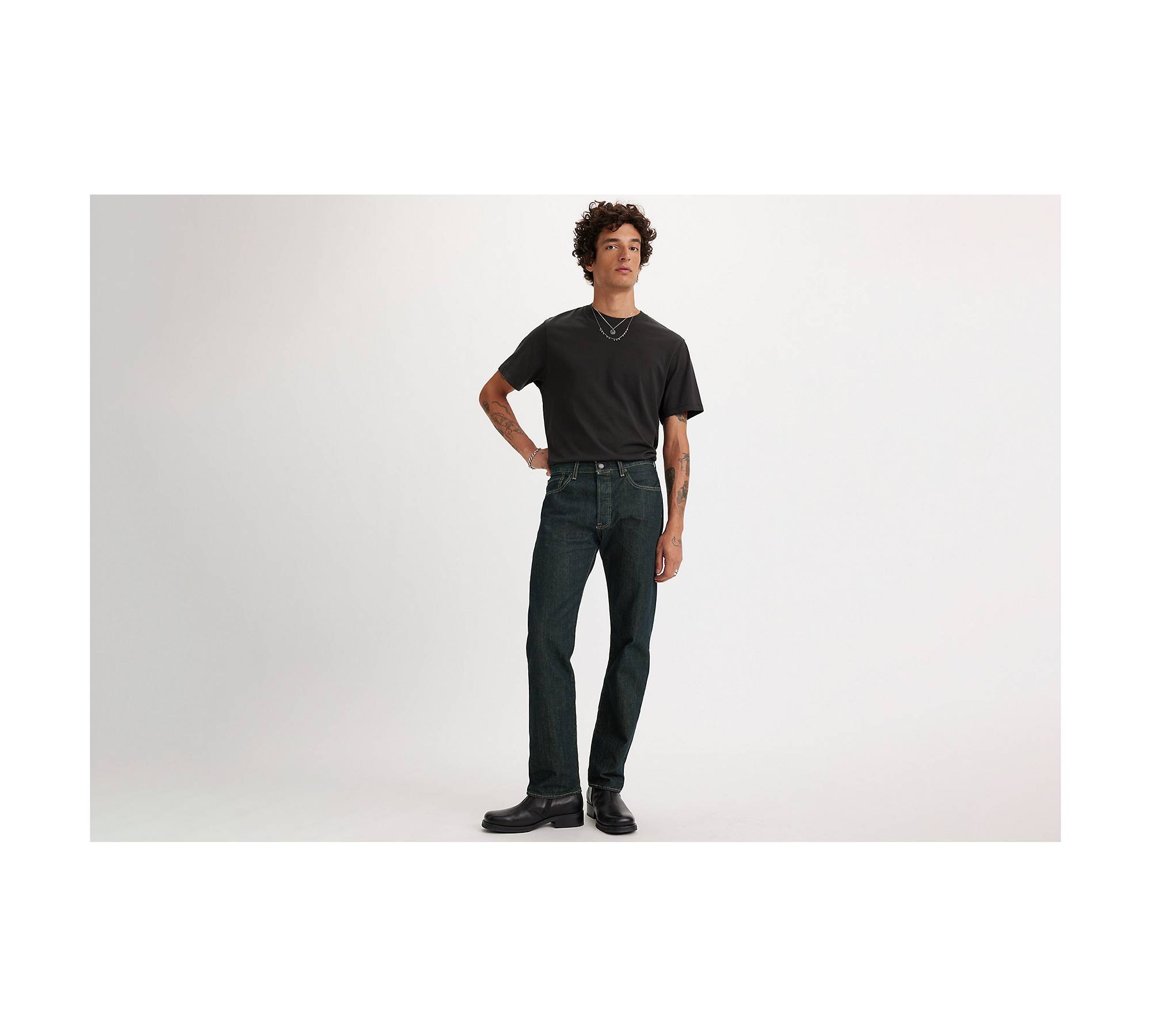 Levis® 501 Mens Jeans Denim Dark Wash Blue Pants Original Fit Straight Leg