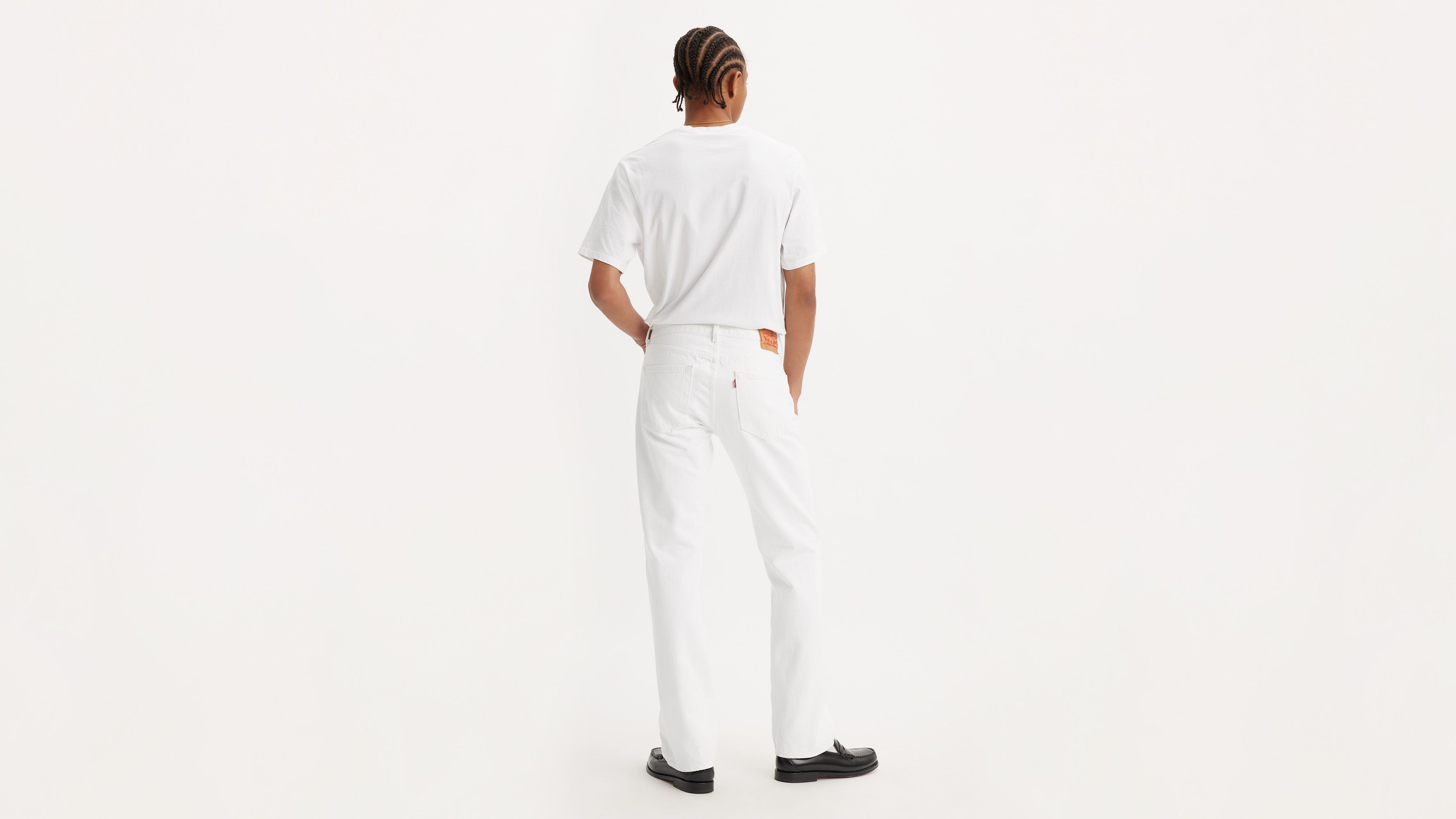 white levi pants for men