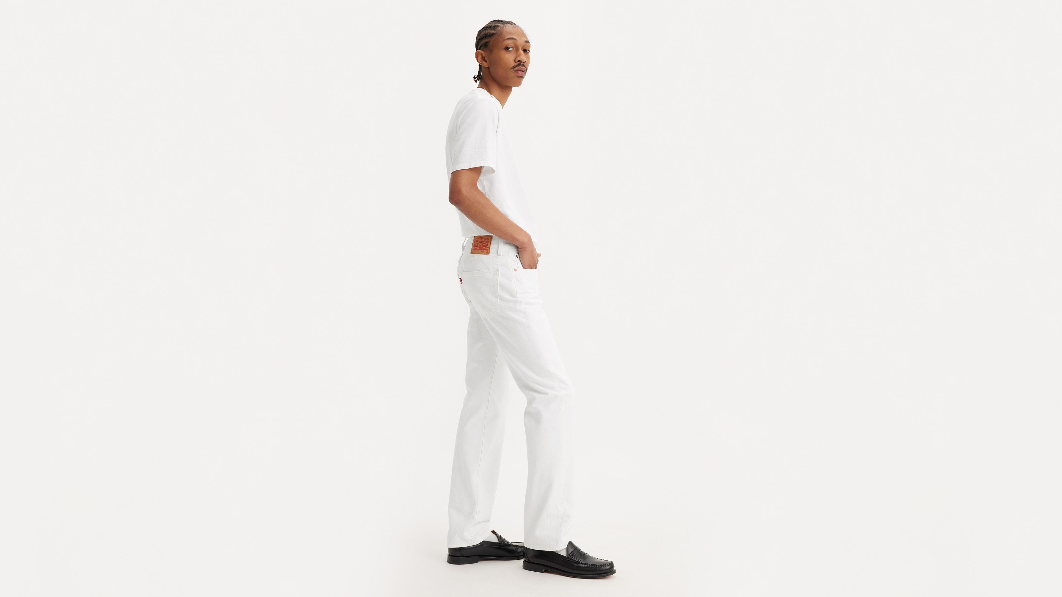 male white levi jeans