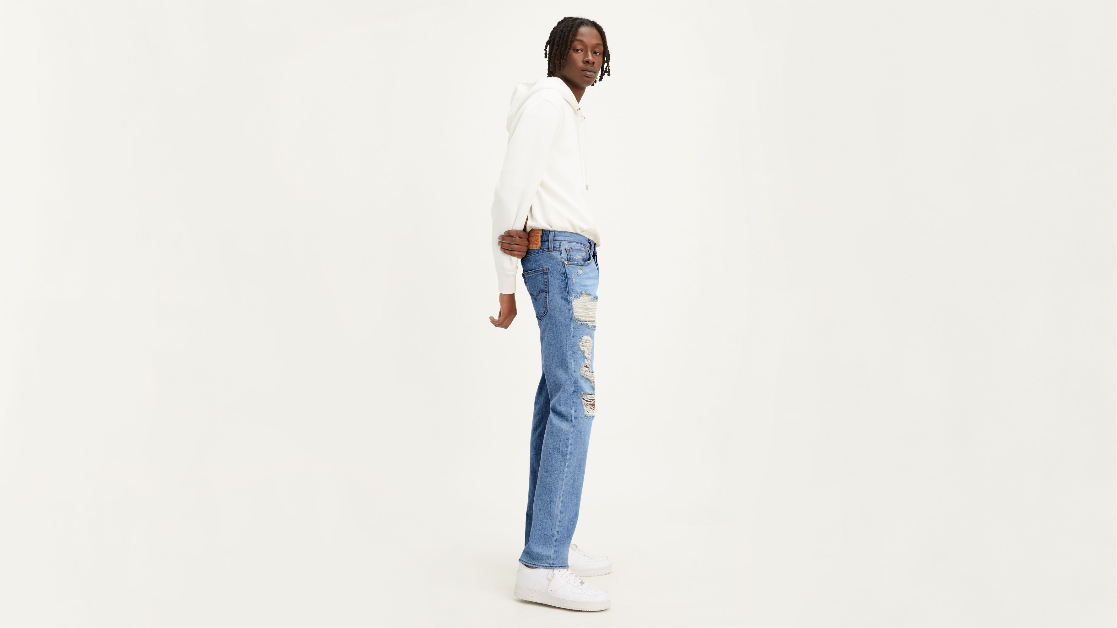 levi 501 ripped jeans mens