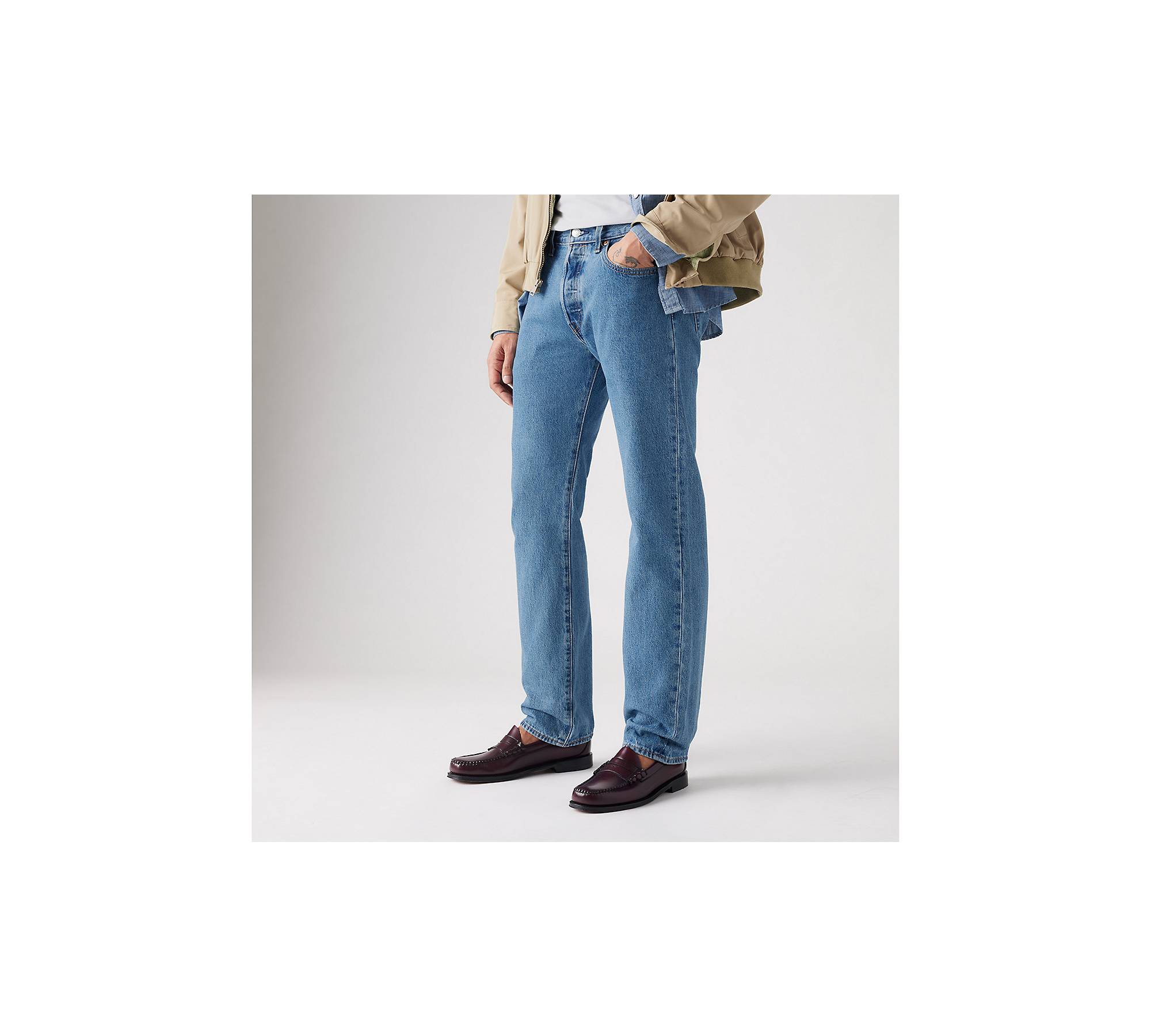 Levis® 501 Mens Jeans Denim Dark Wash Blue Pants Original Fit Straight Leg