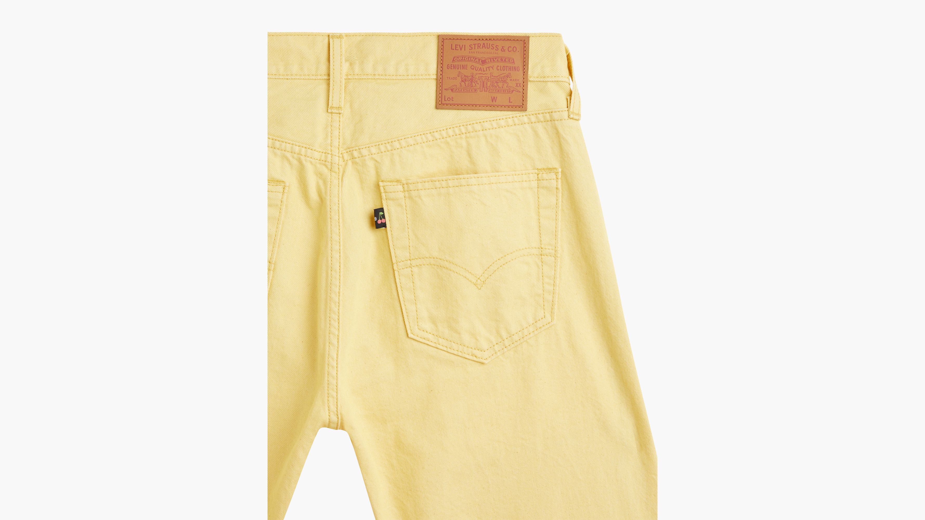 mens yellow levi jeans