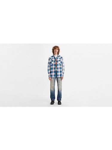 리바이스 Levi 501 Original Fit Mens Jeans,Medium Indigo - Medium Wash - Non Stretch