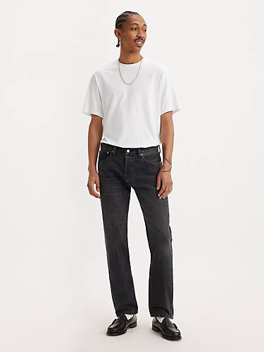 리바이스 Levi 501 Original Fit Mens Jeans,Allnighter Black - Black - Non Stretch