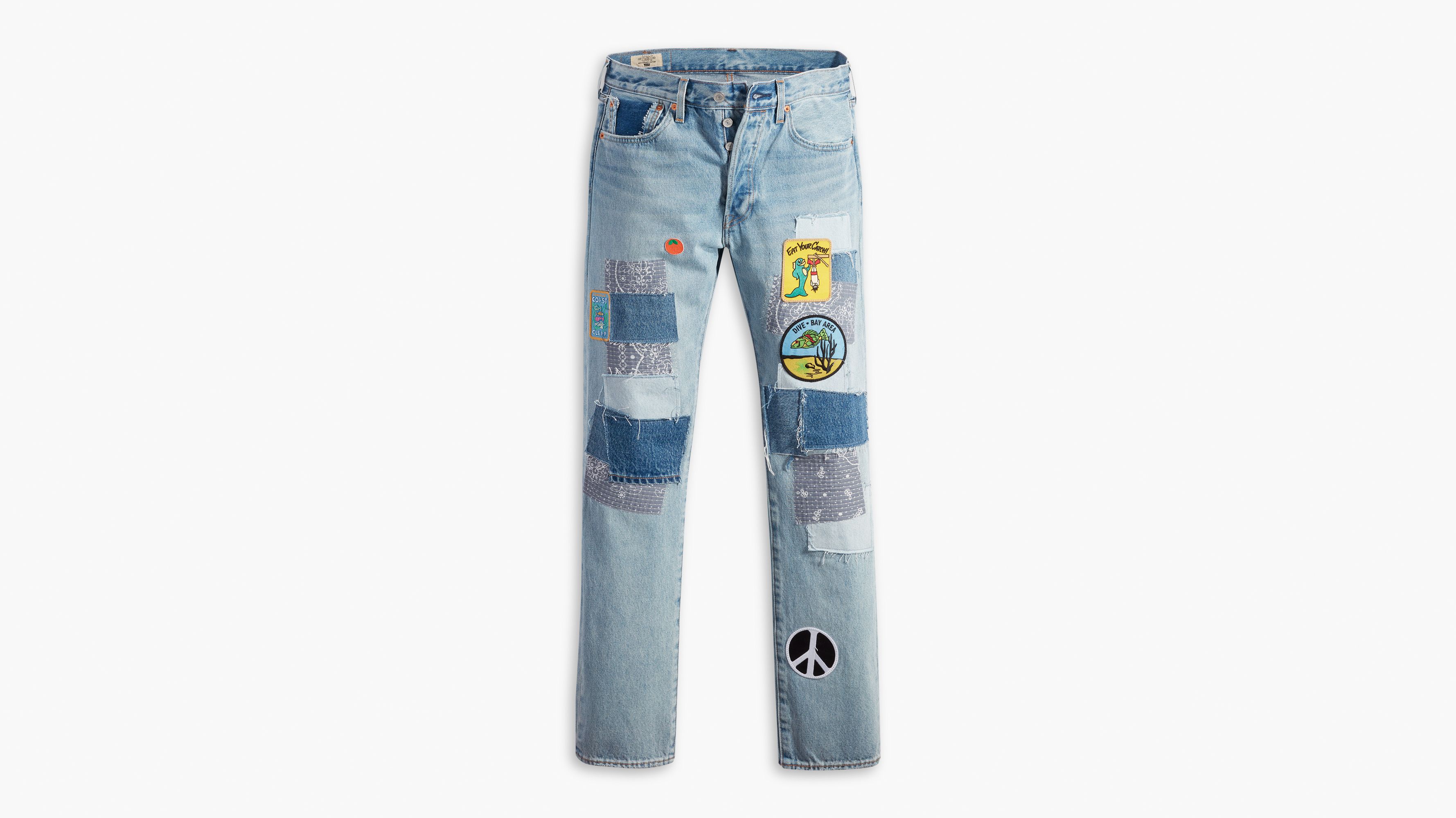 501® '93 Straight Fit Patchwork Men's Jeans - Medium Wash