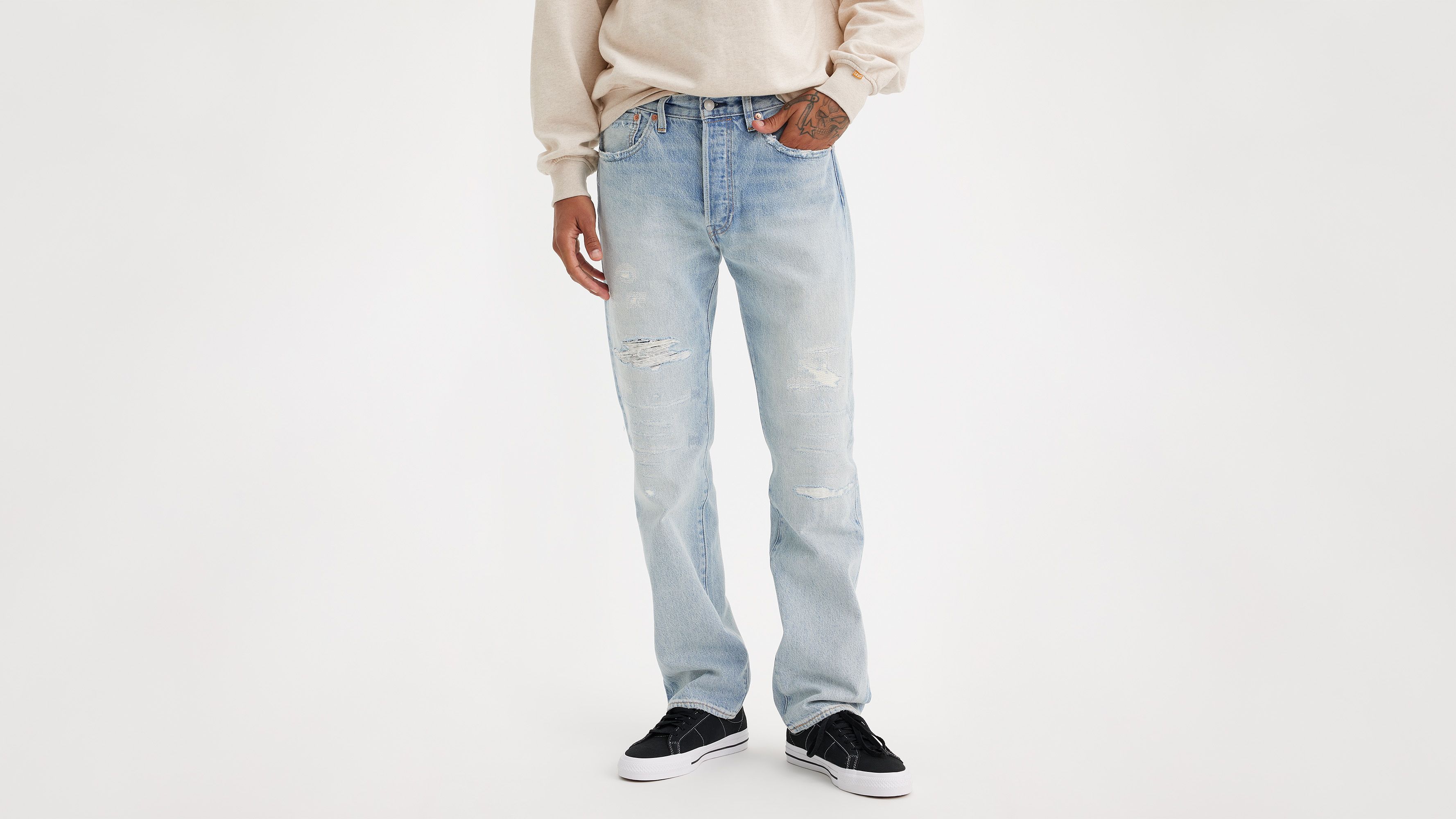 Levi's® 501® Original Lightweight Transitional Cotton Jeans - Blue 