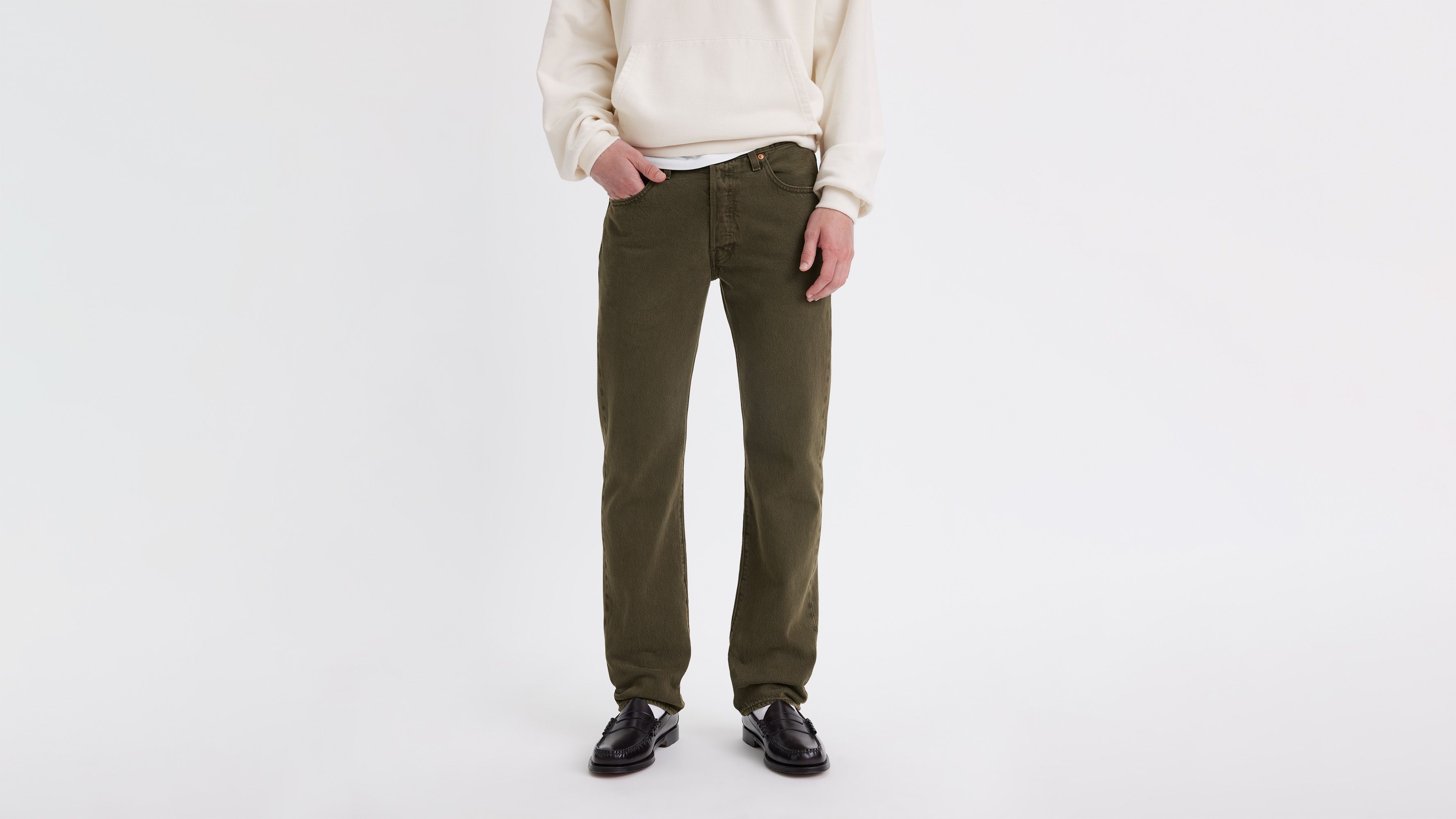 Levis 501 hotsell olive green