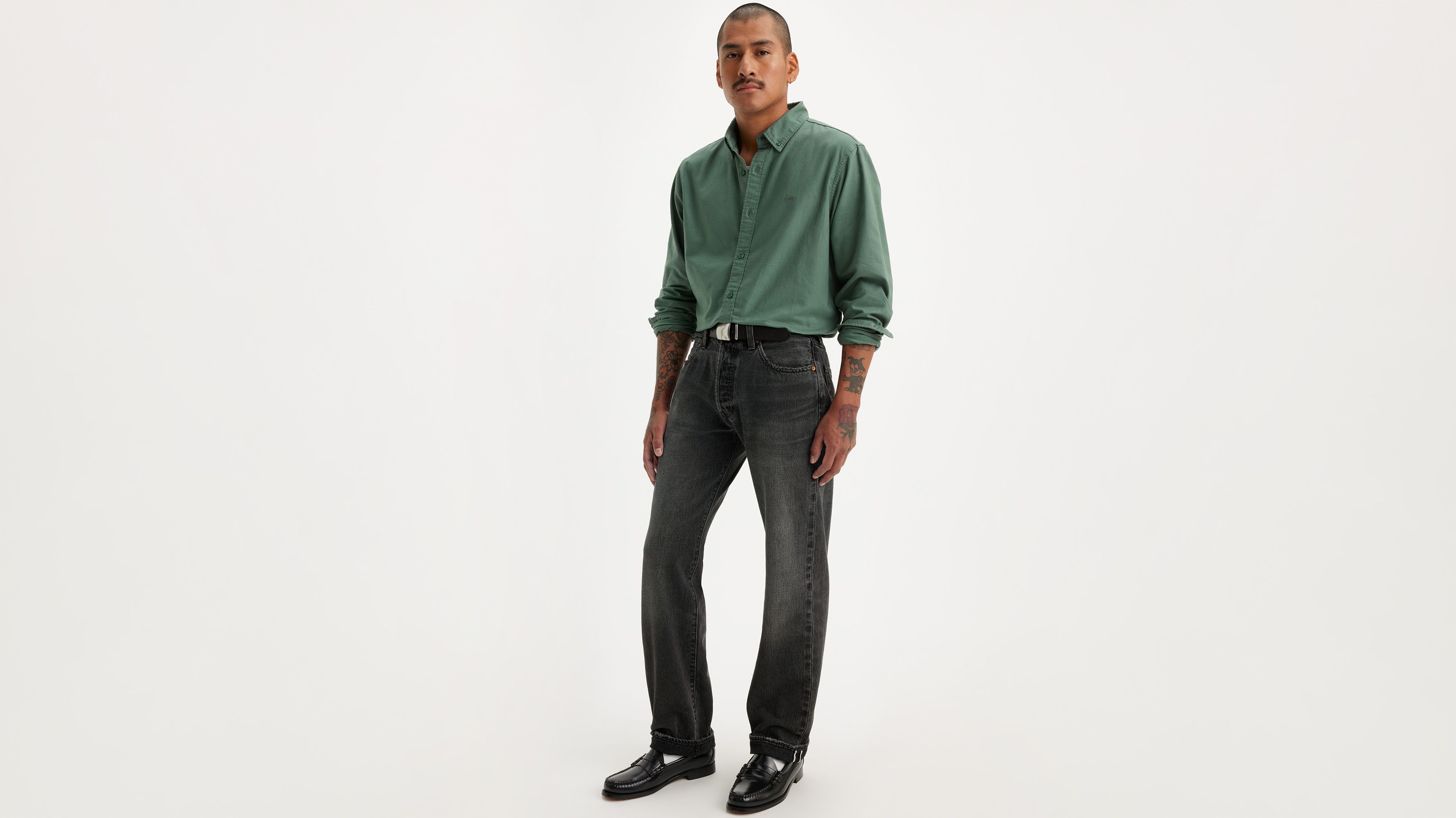 Levi's® 501® Original Selvedge Jeans - Black | Levi's® BE