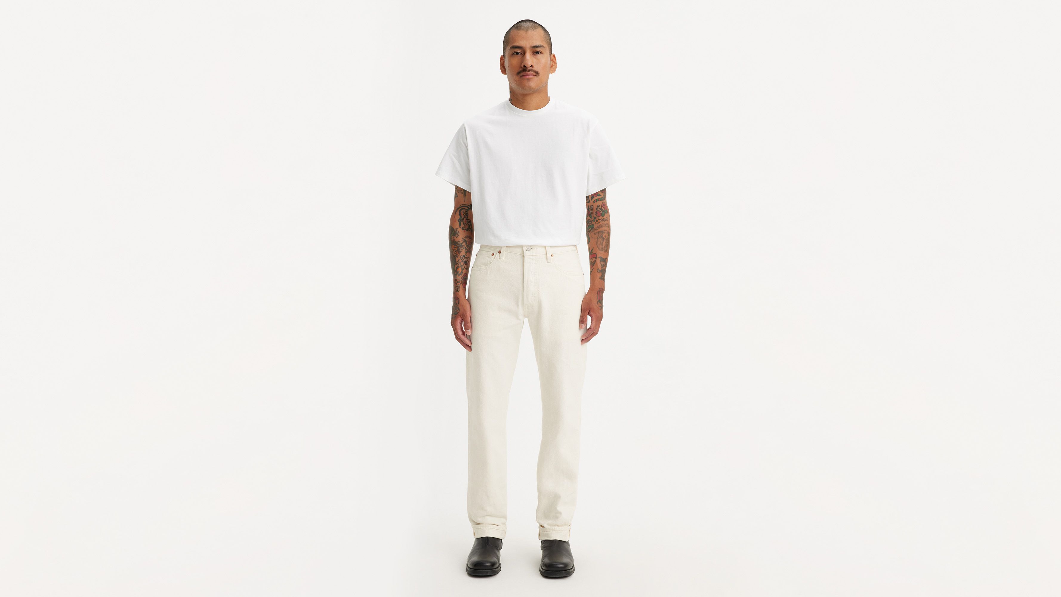 All white levi jeans mens hotsell