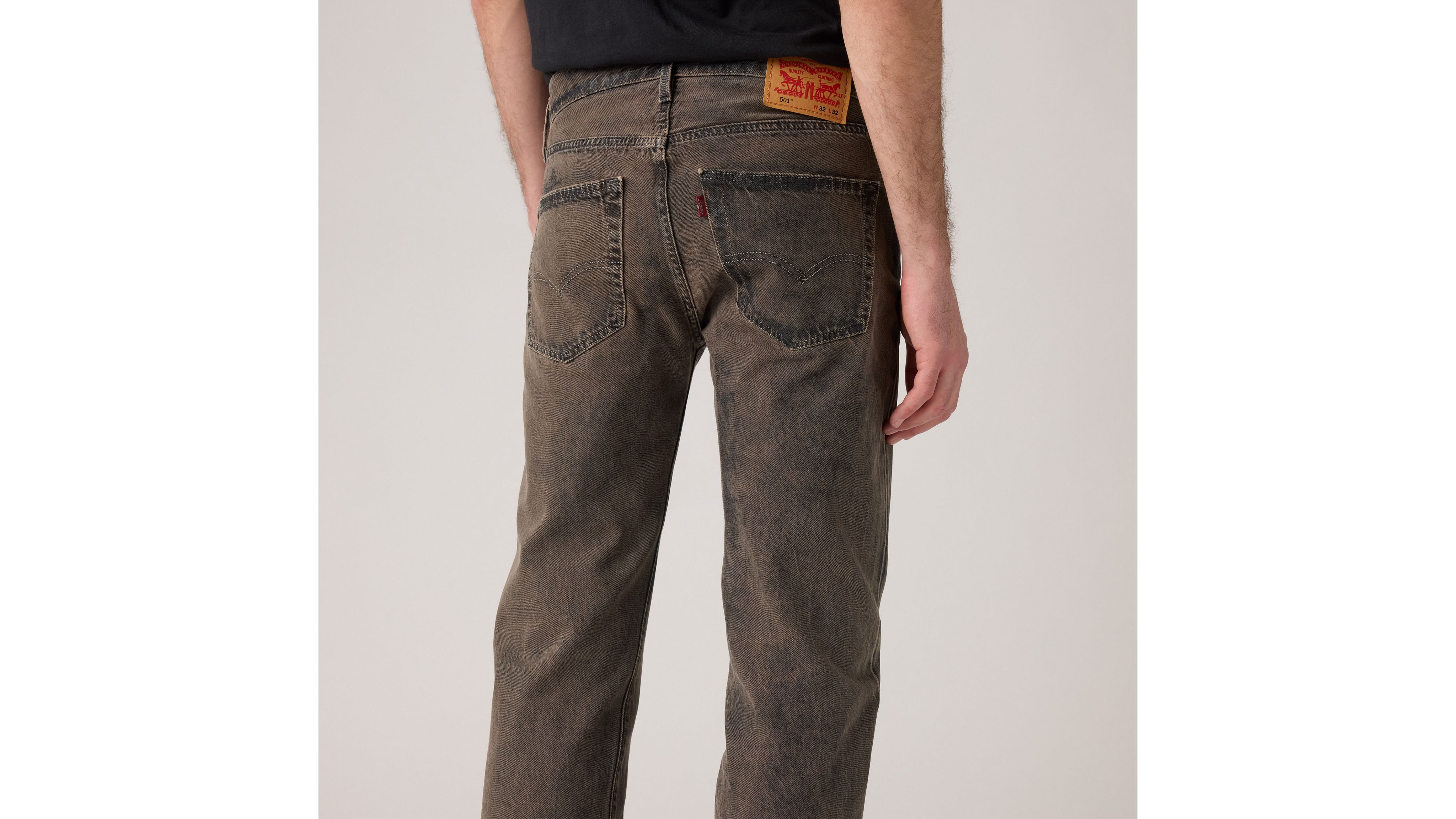 Levi's 568 Loose Straight Corduroy Jeans In Black Olive In Black