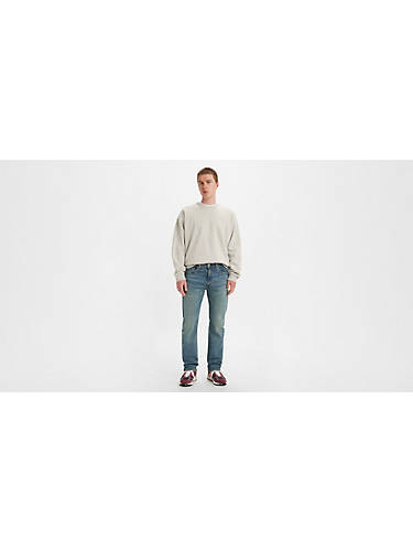 리바이스 Levi 505 Regular Fit Mens Jeans,Goldenrod - Dark Wash - Stretch