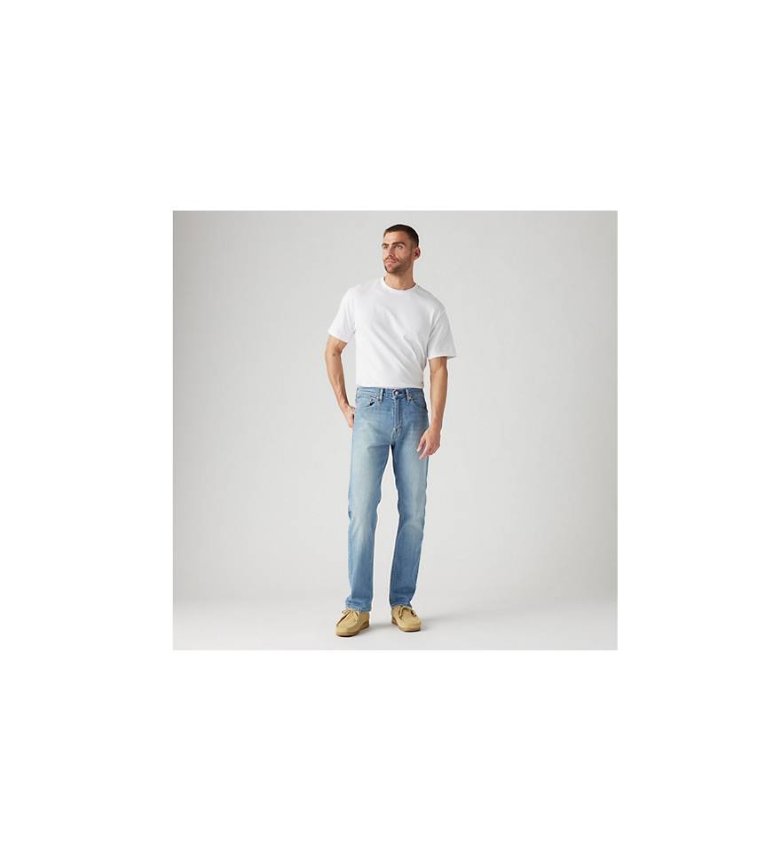 Levi's Men's Stretch Classic Straight Leg 505 Regular Fit 5-Pocket Jeans  (Light Wash, 32x32)