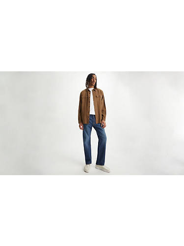 리바이스 Levi 505 Regular Fit Mens Jeans,Artist Conk - Dark Wash - Stretch